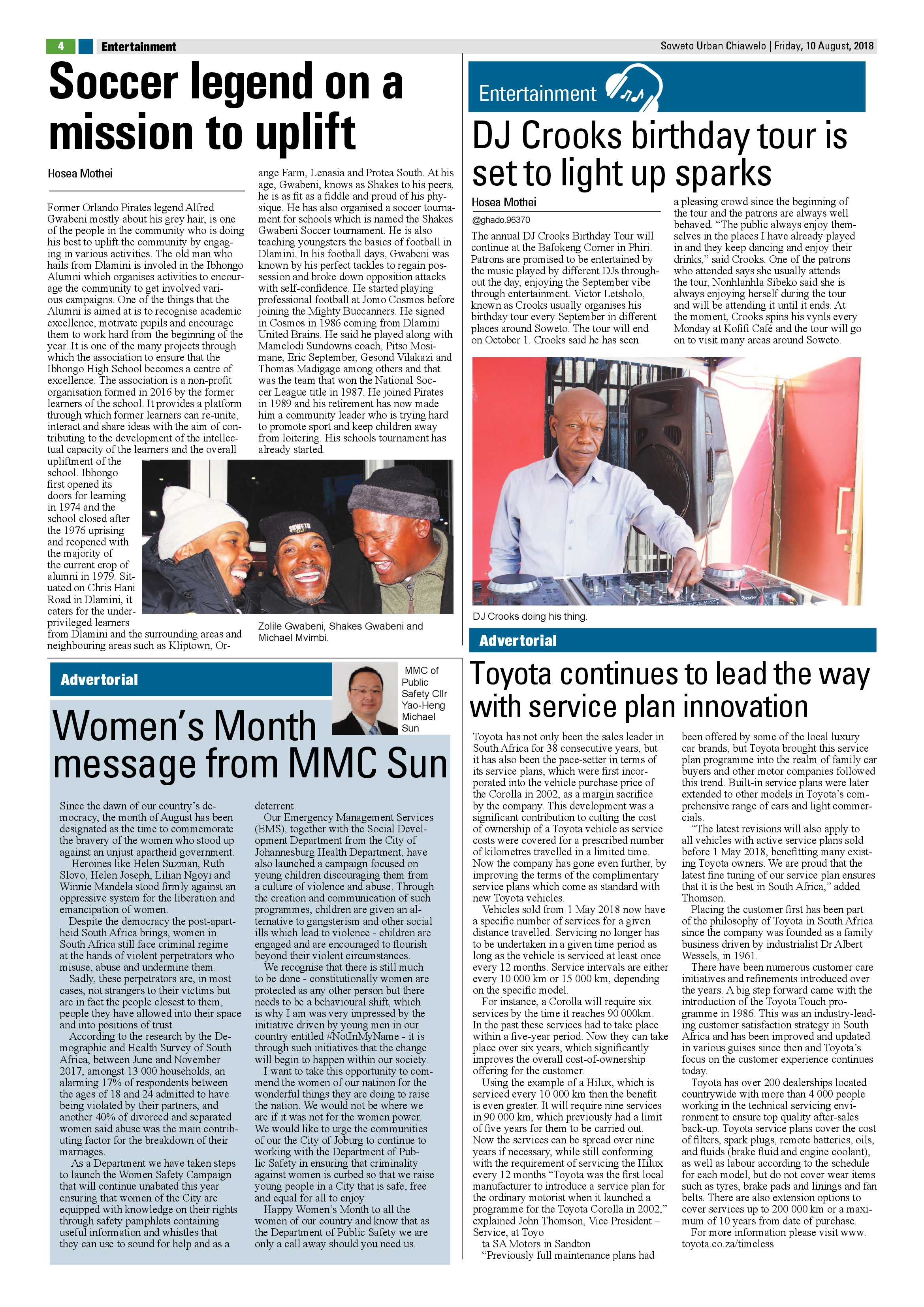 Chiawelo – August 10, 2018 issue page 4