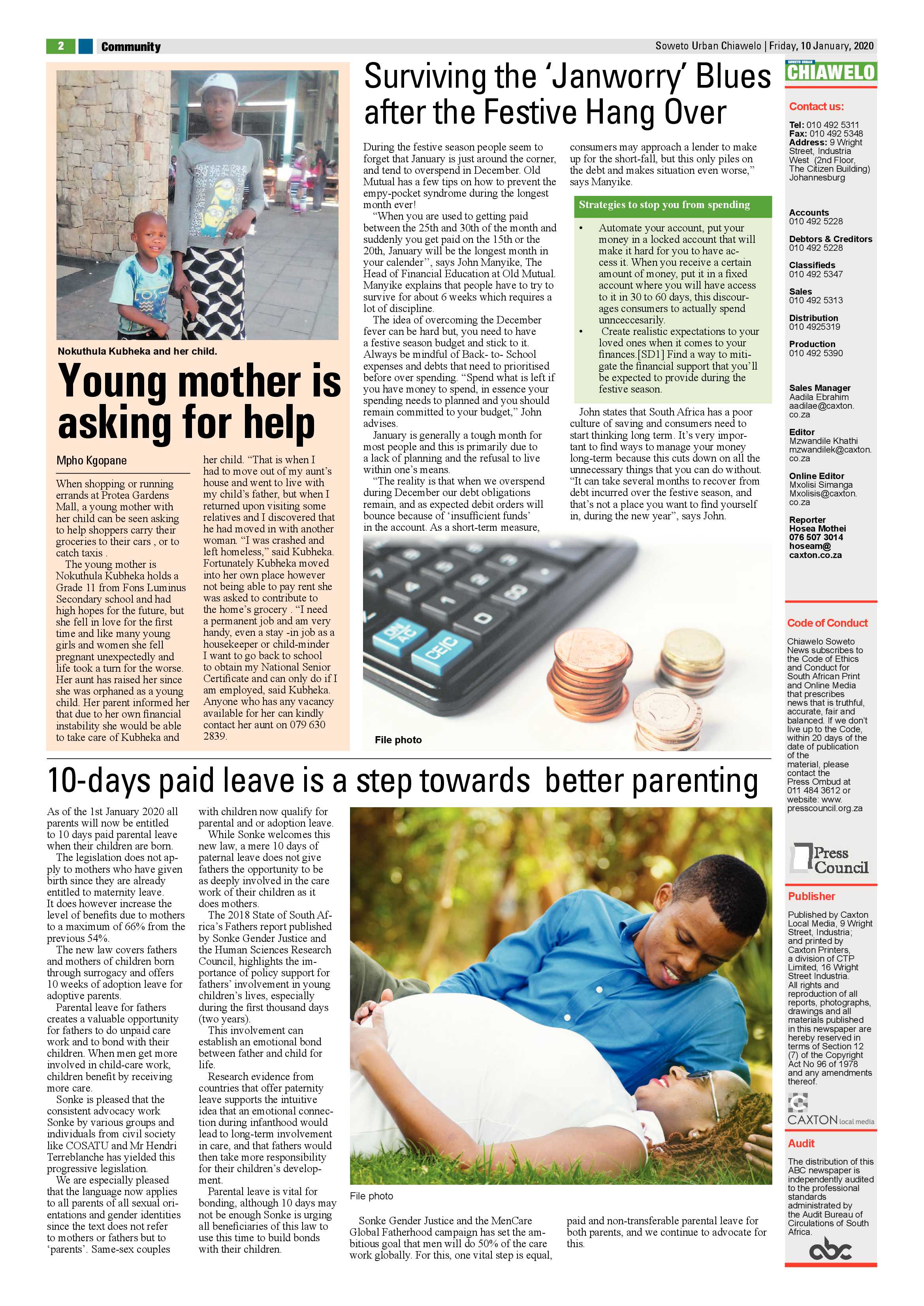 Chiawelo News – January 10, 2020 page 2