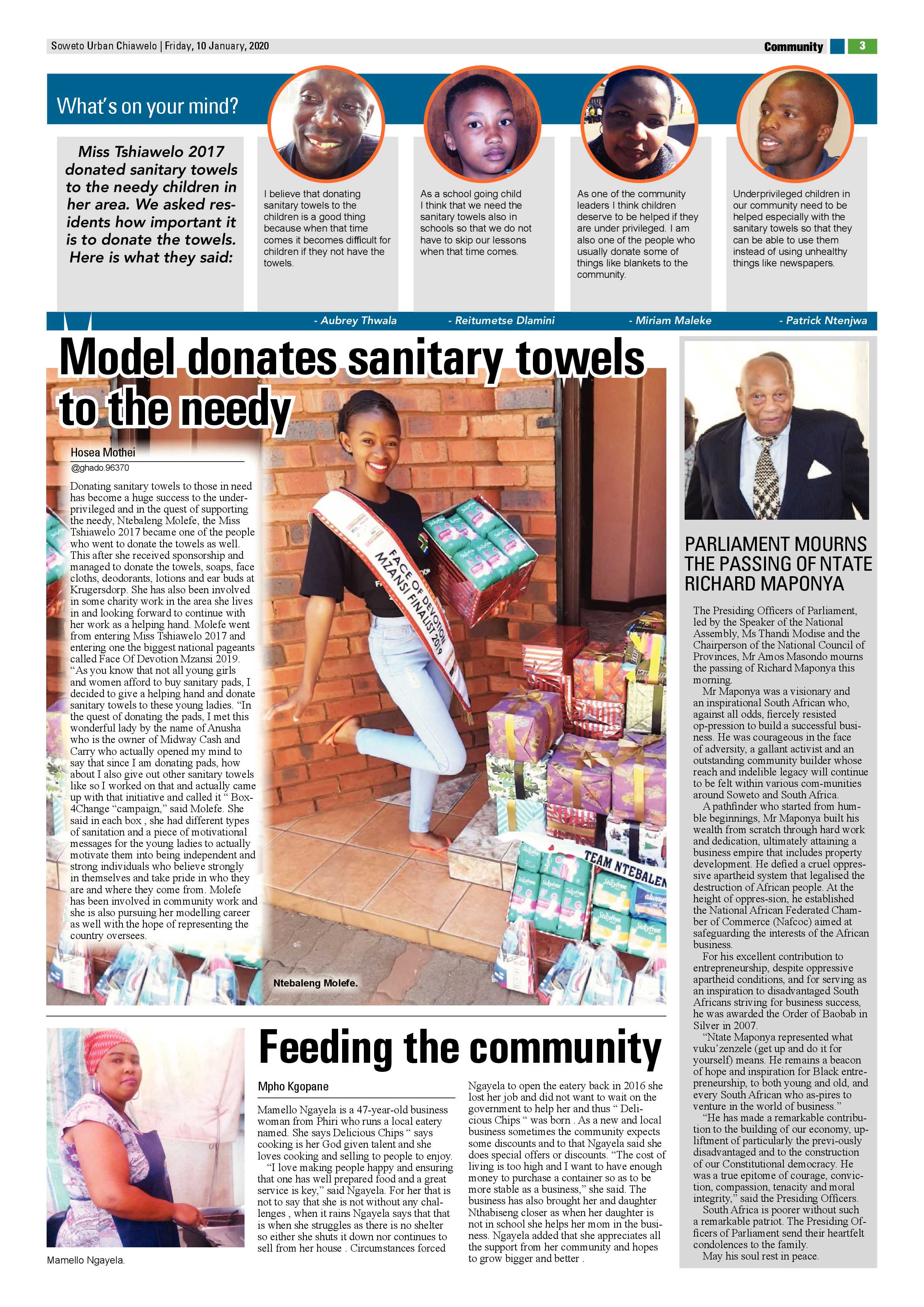 Chiawelo News – January 10, 2020 page 3
