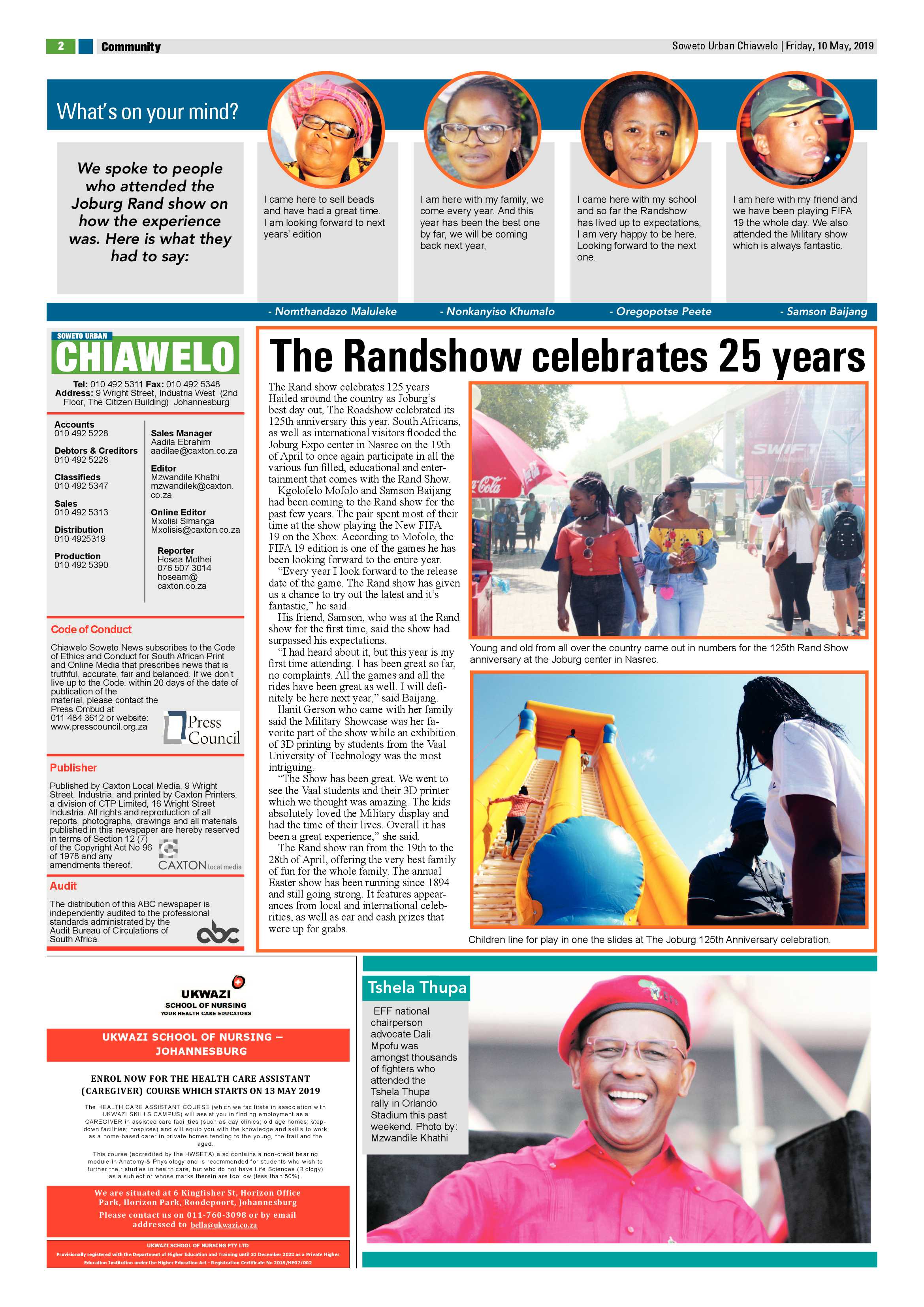 Chiawelo News – May 10, 2019 page 2