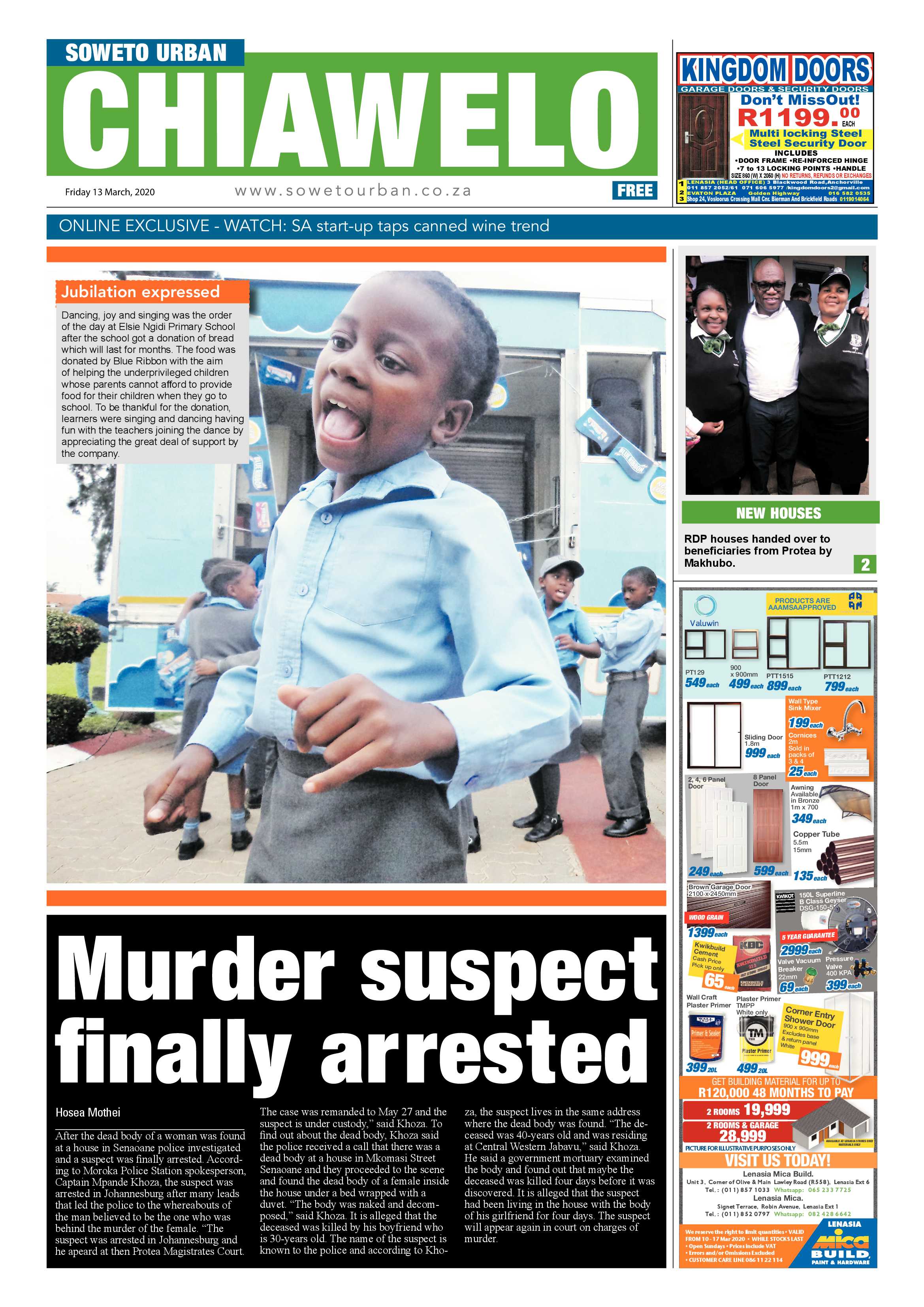 Chiawelo March 13, 2020 page 1