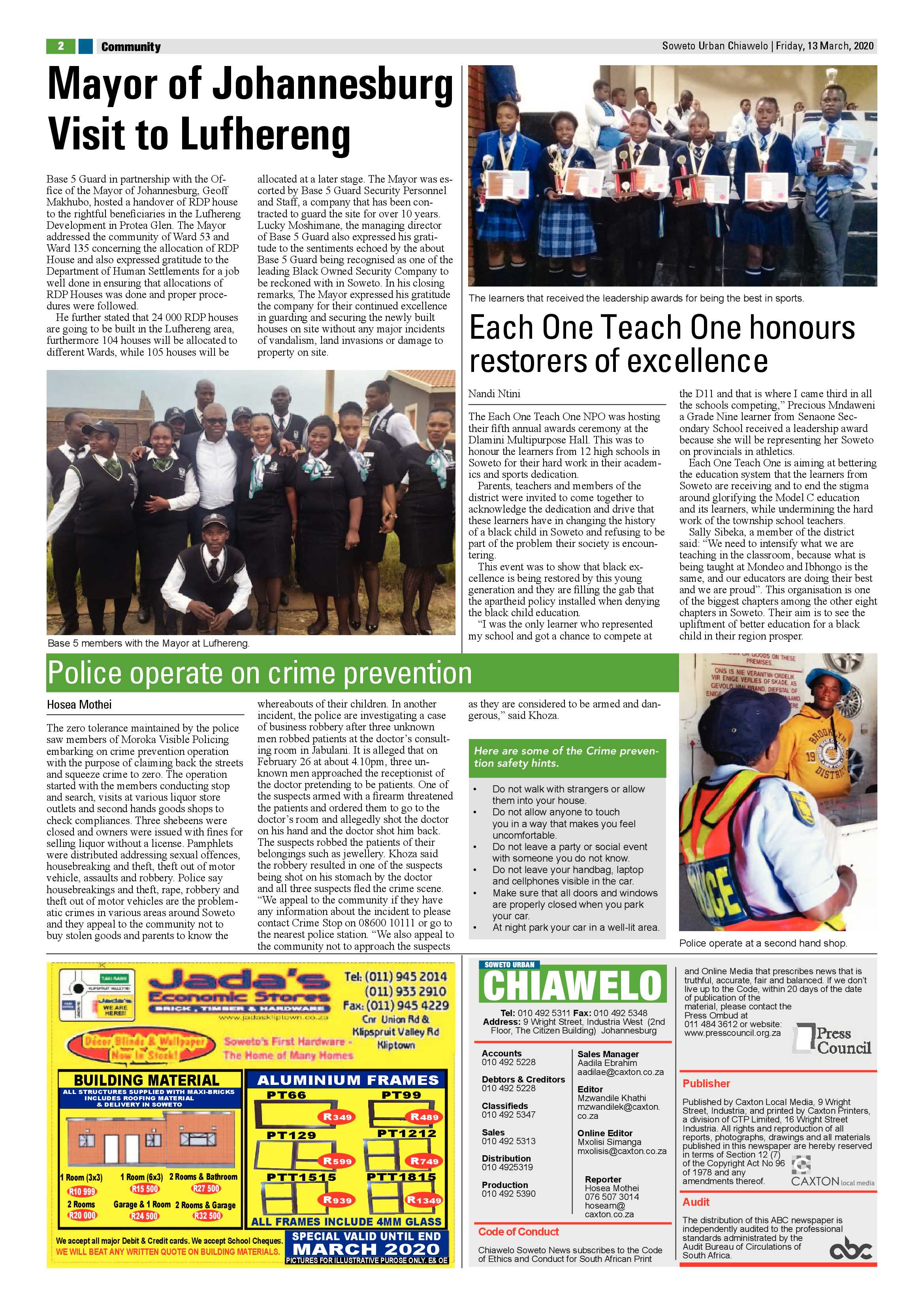 Chiawelo March 13, 2020 page 2