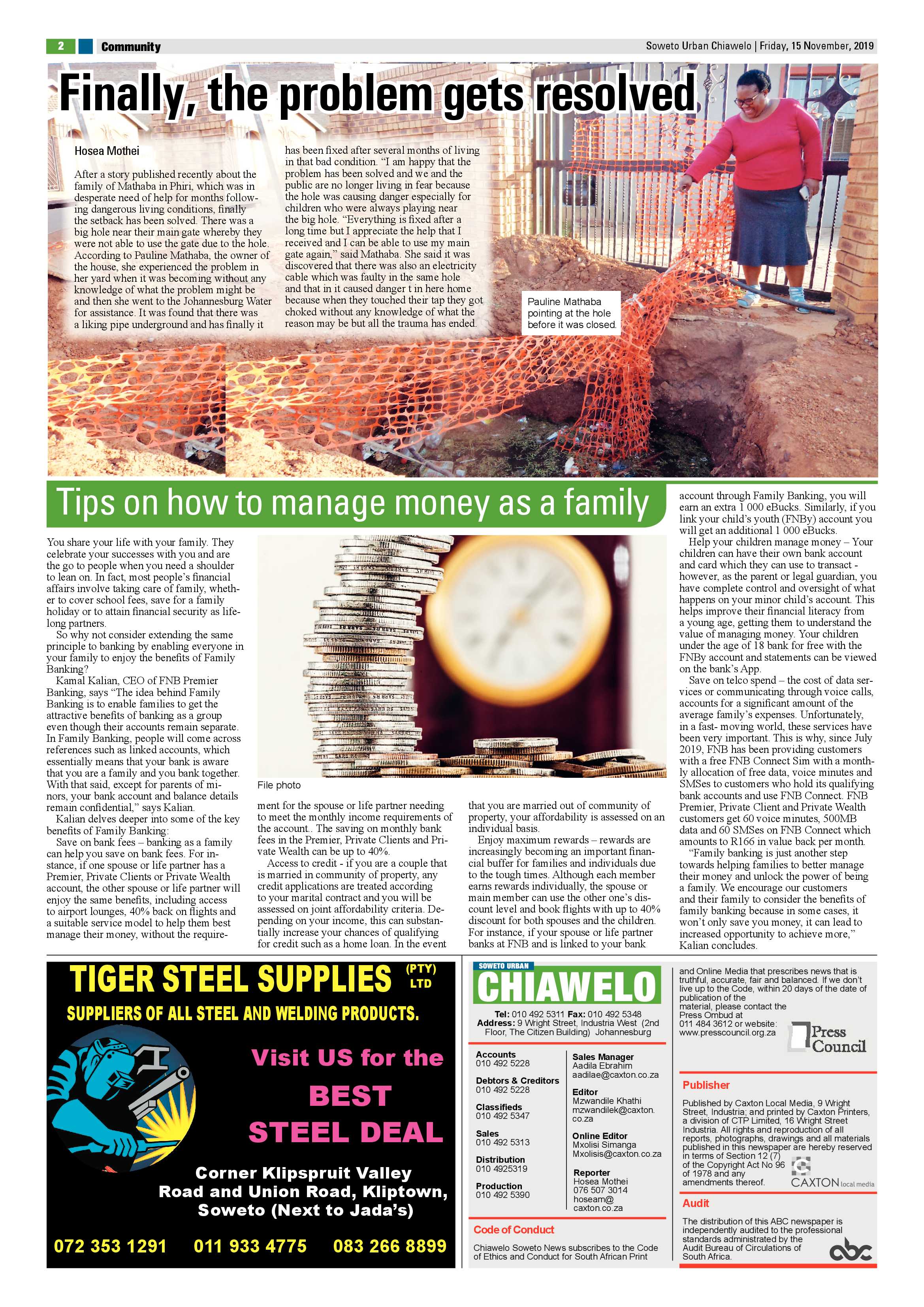 Chiawelo News – November 15, 2019 page 2