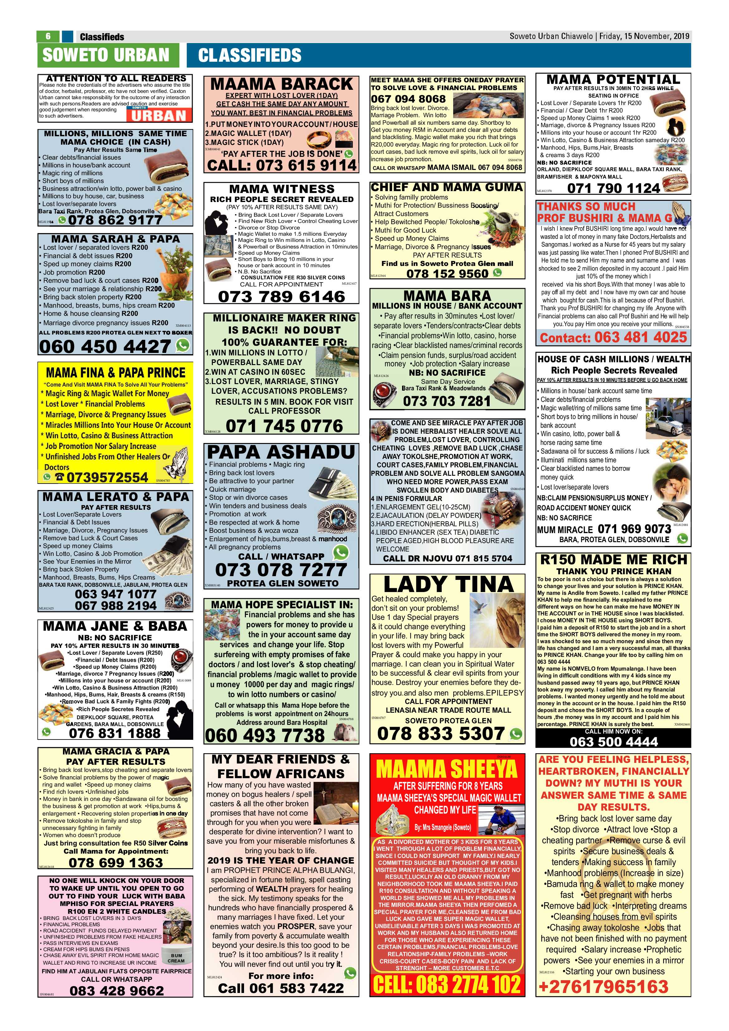 Chiawelo News – November 15, 2019 page 6