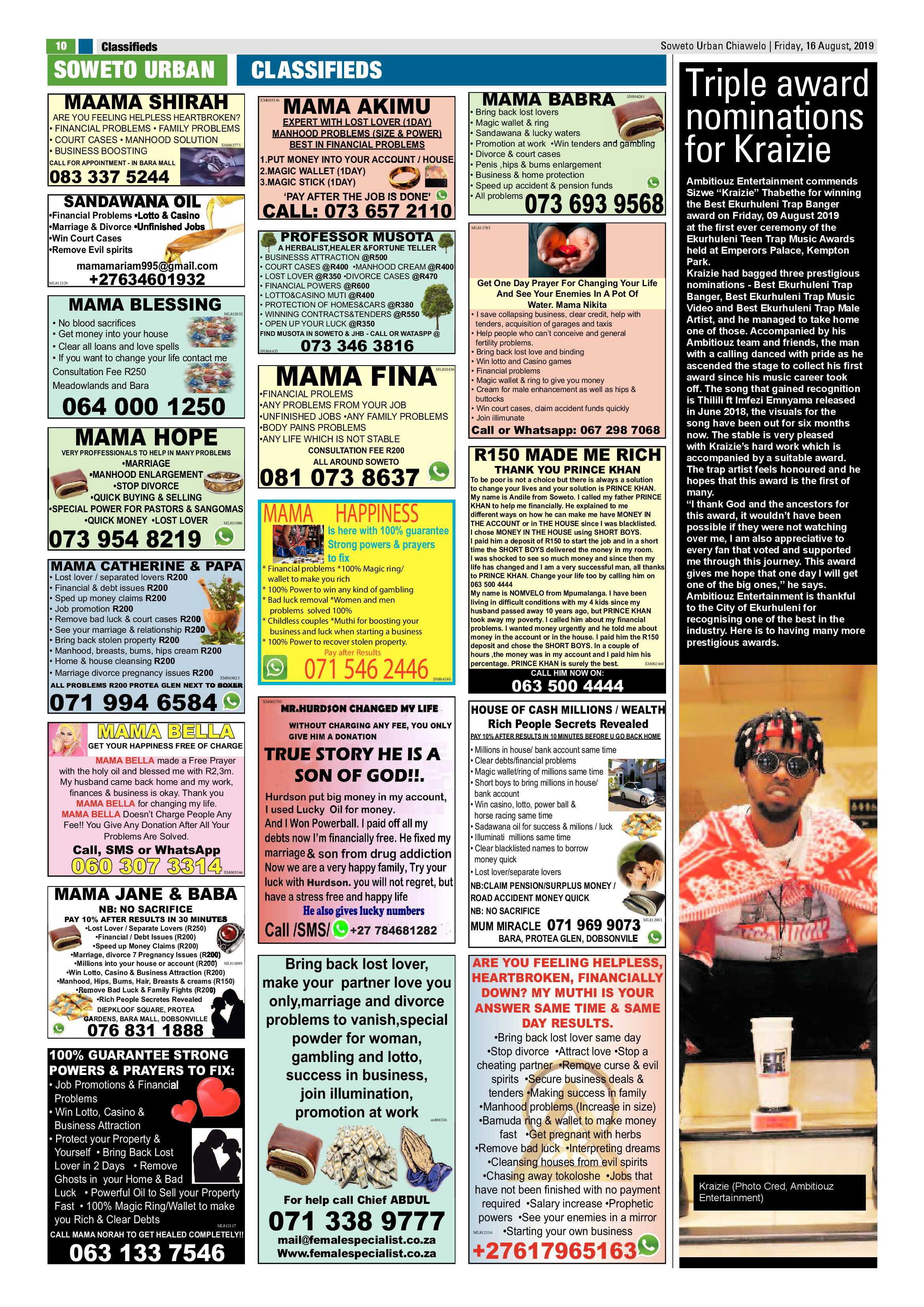 Chiawelo News – August 16, 2019 page 10