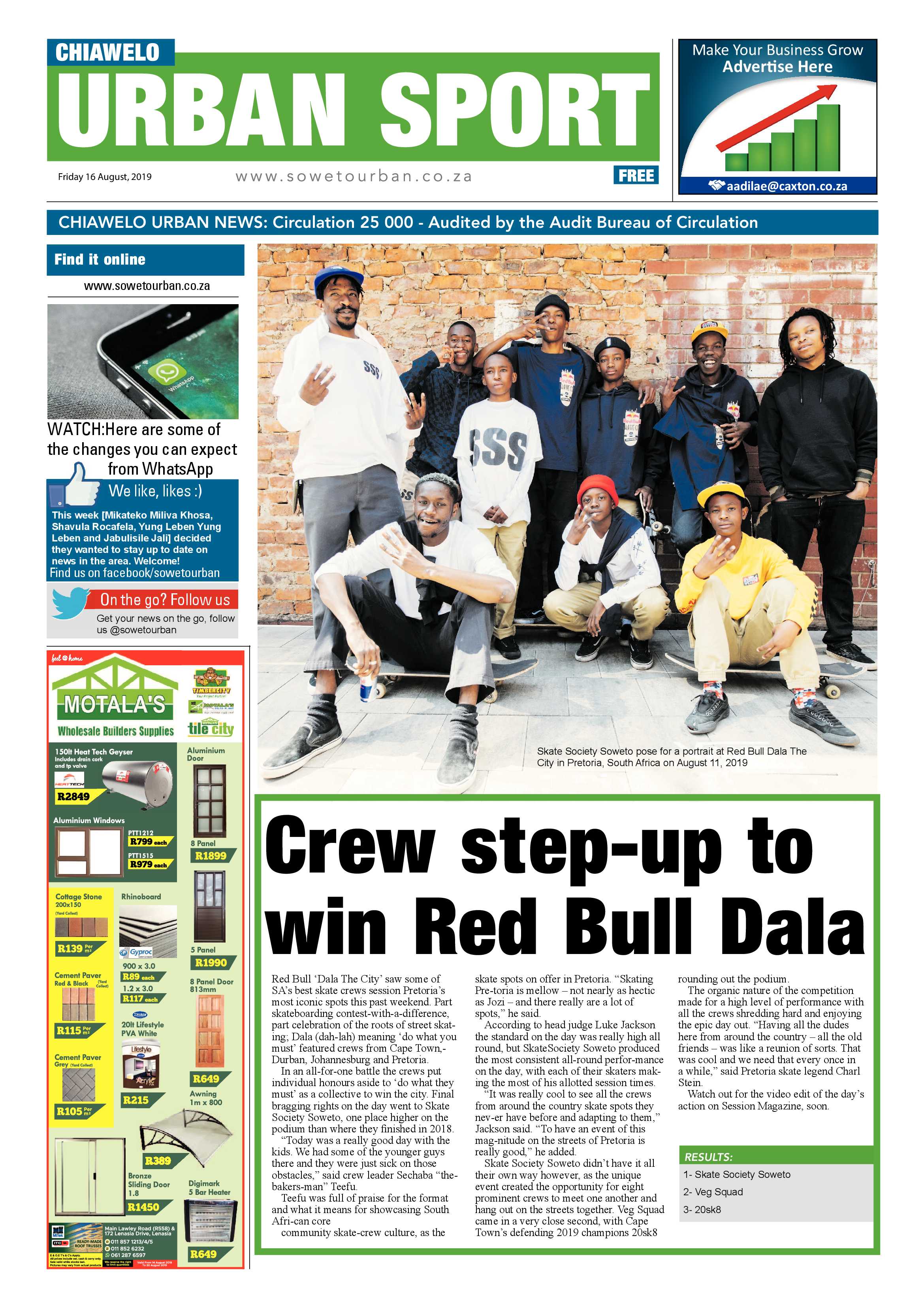 Chiawelo News – August 16, 2019 page 12