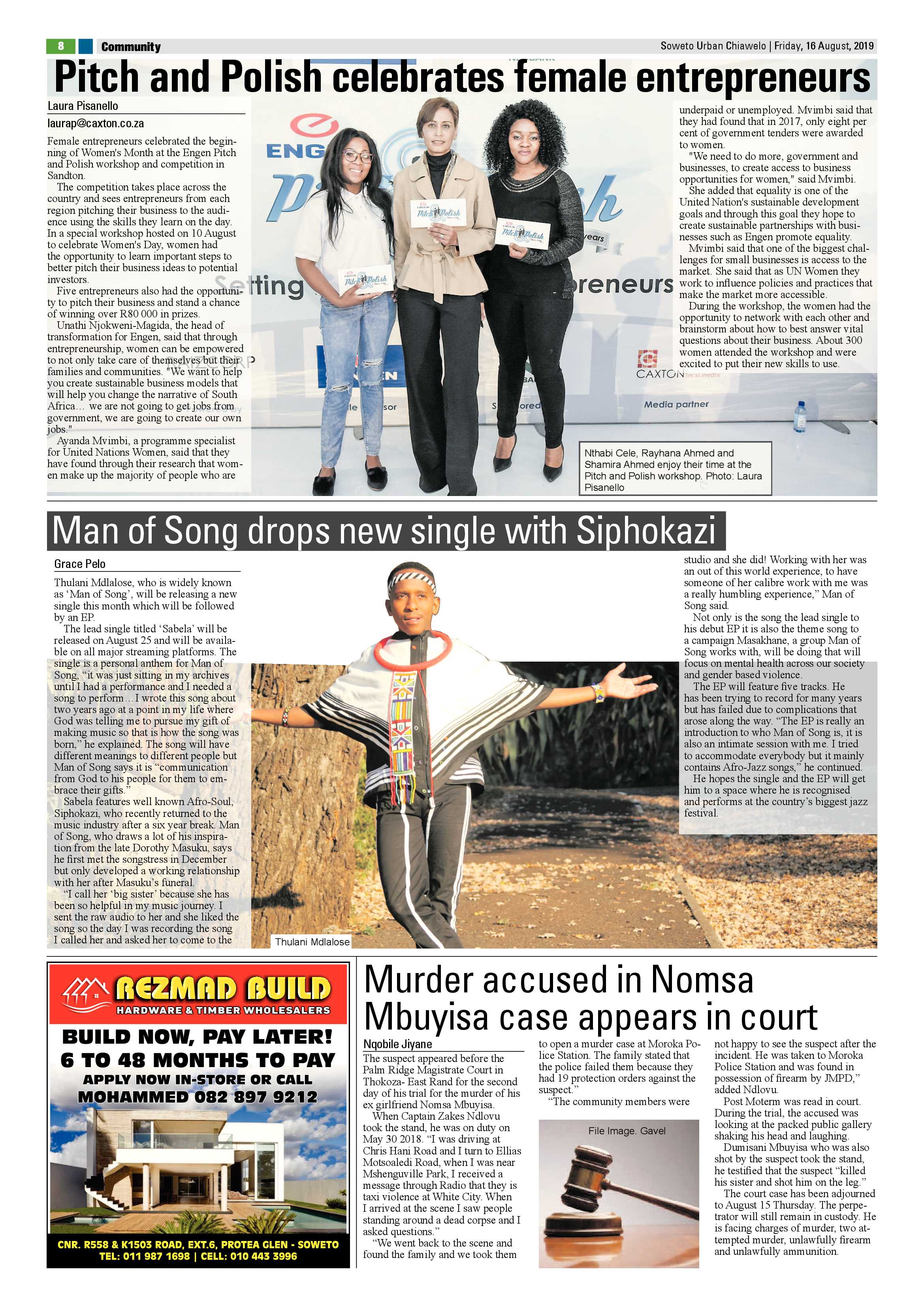 Chiawelo News – August 16, 2019 page 8