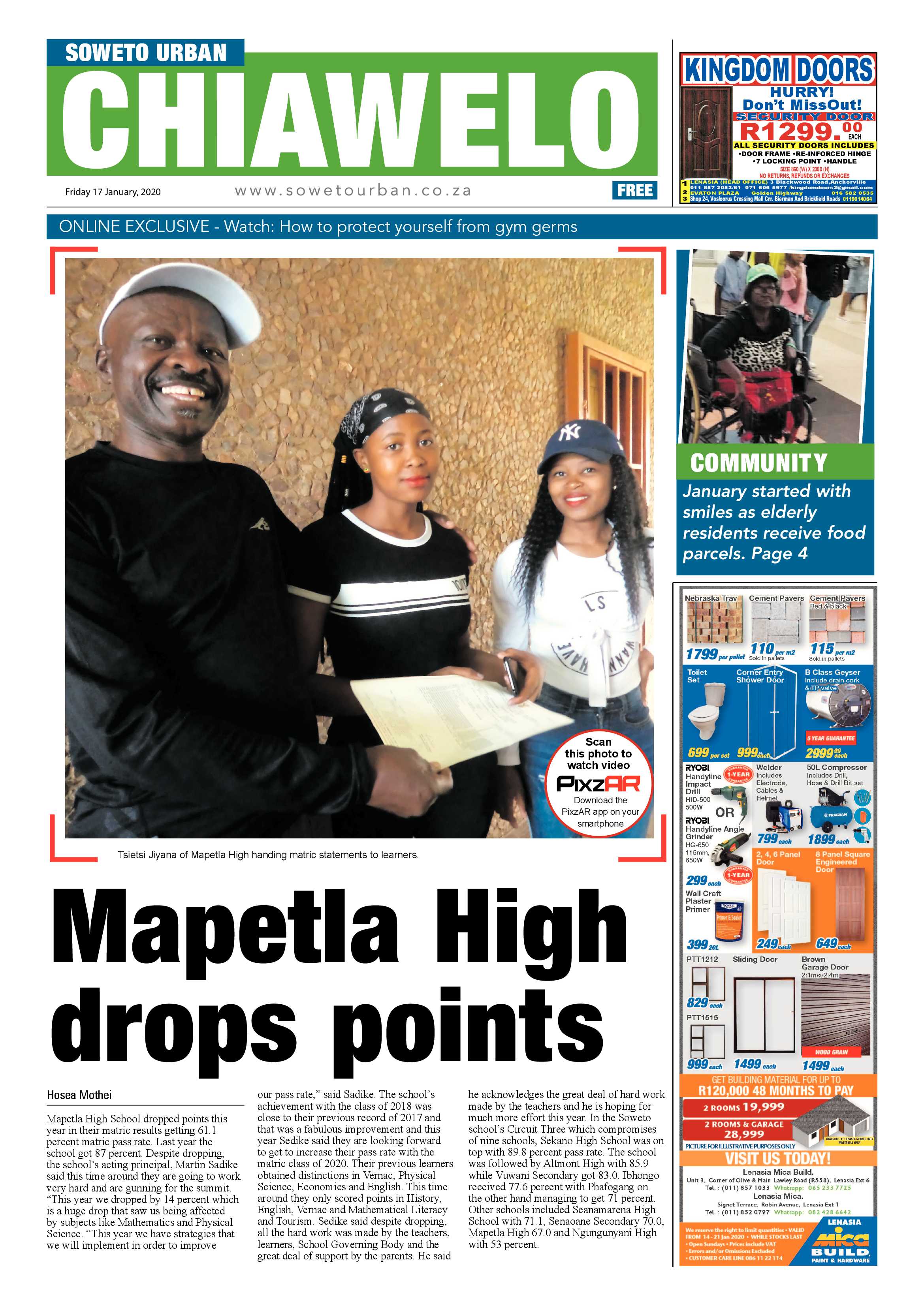 Chiawelo News – January 17, 2020 page 1