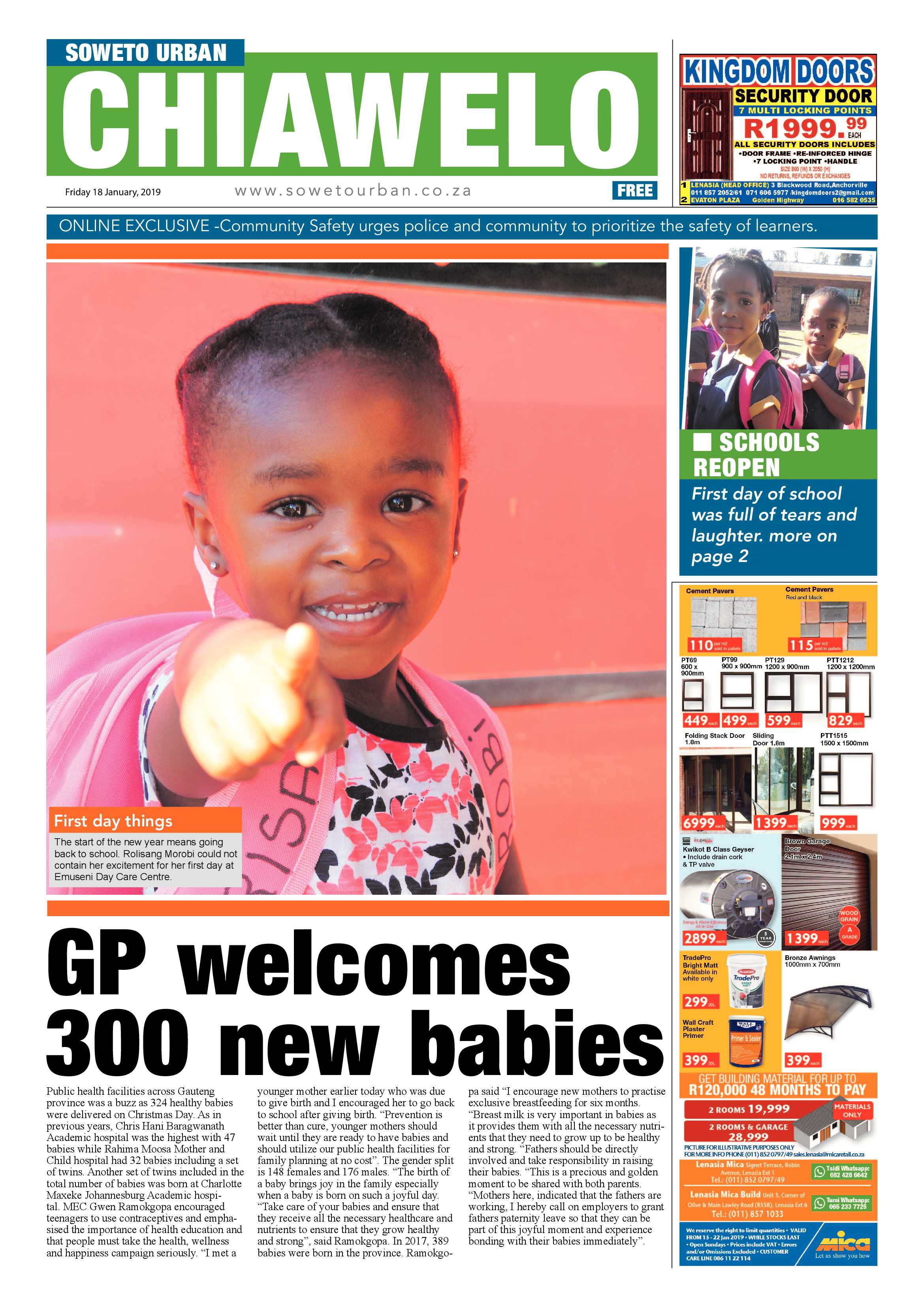 Jan 11 – Chiawelo News page 1