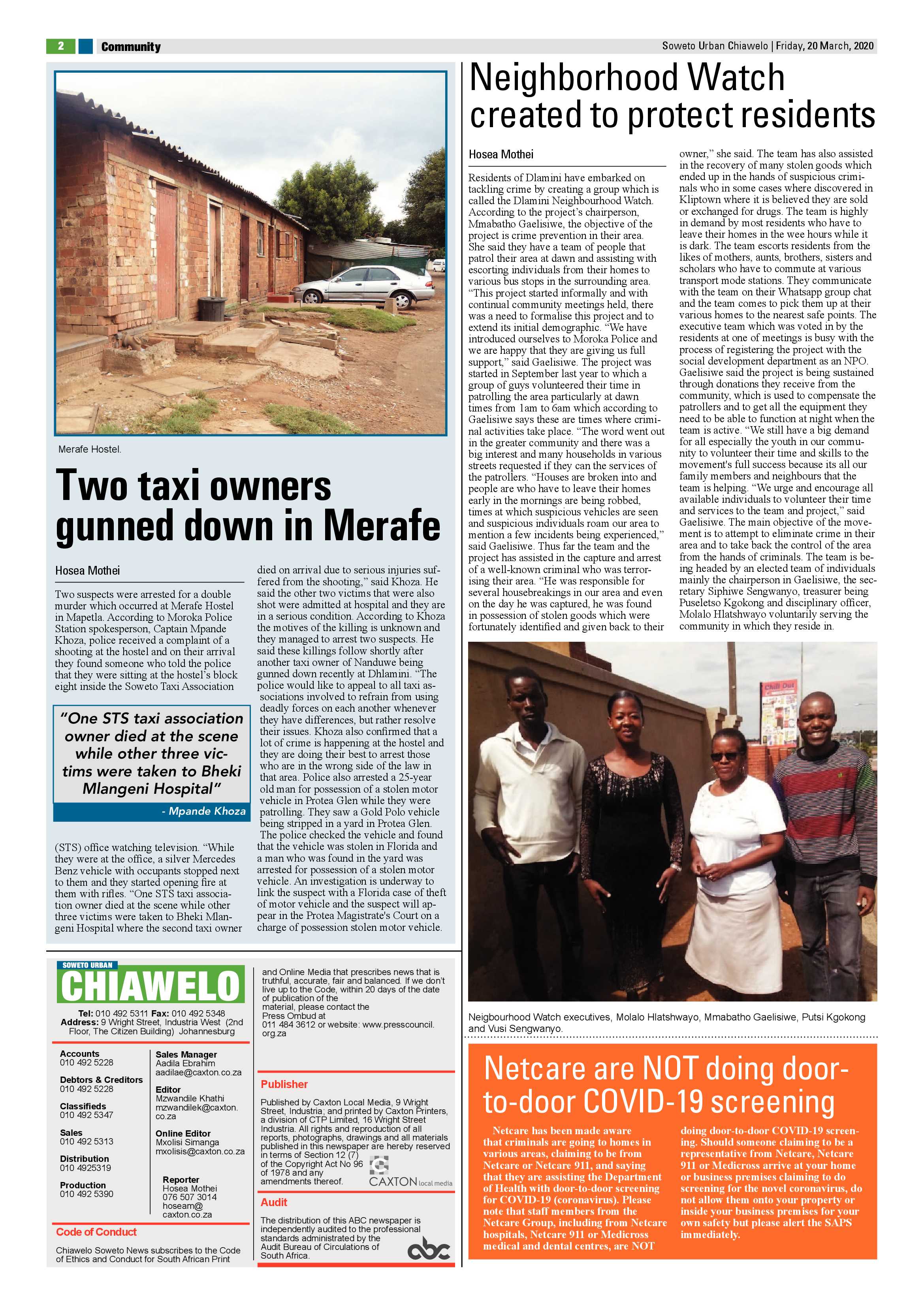 Chiawelo March 20, 2020 page 2