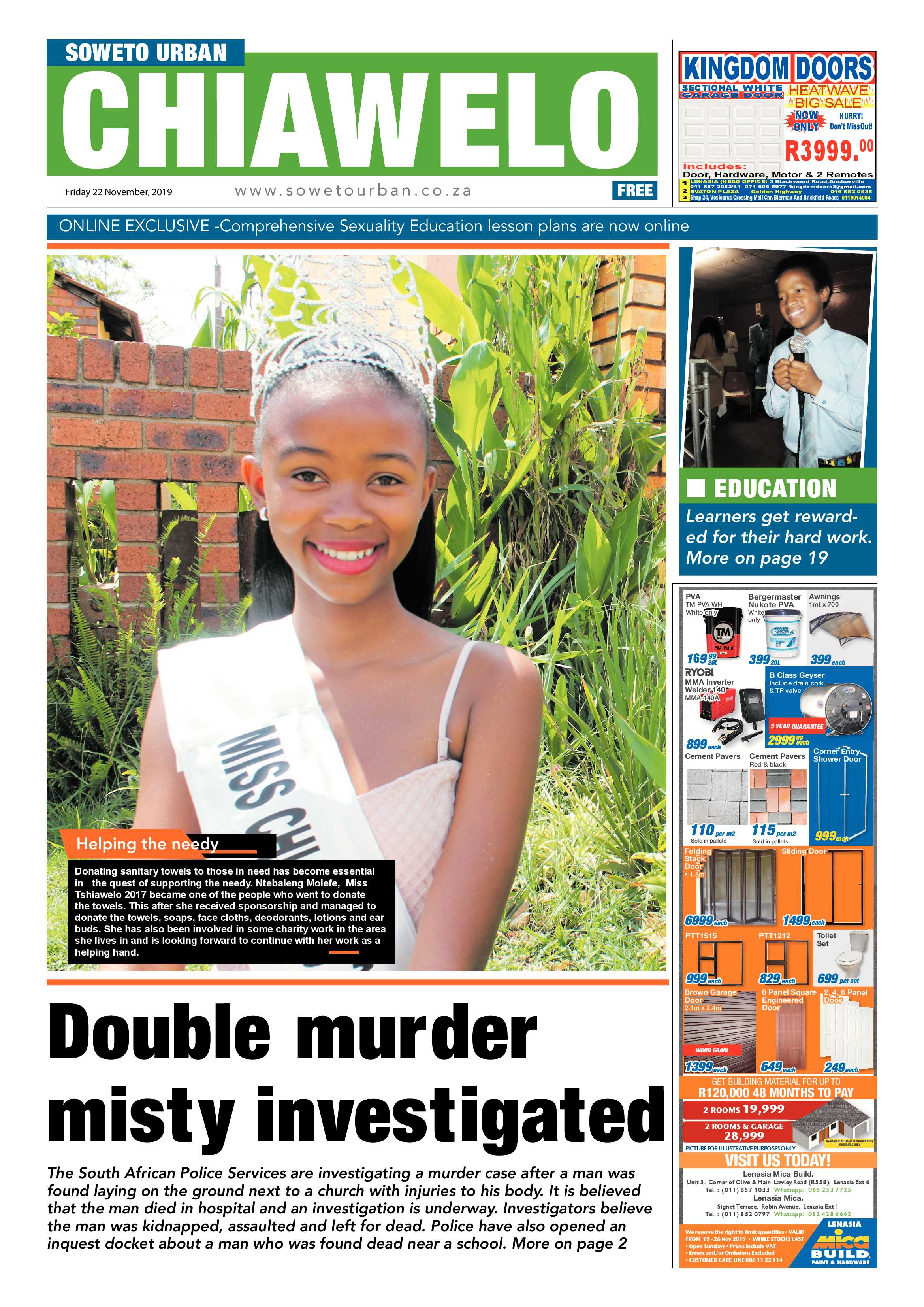 Chiawelo News – November 22, 2019 page 1