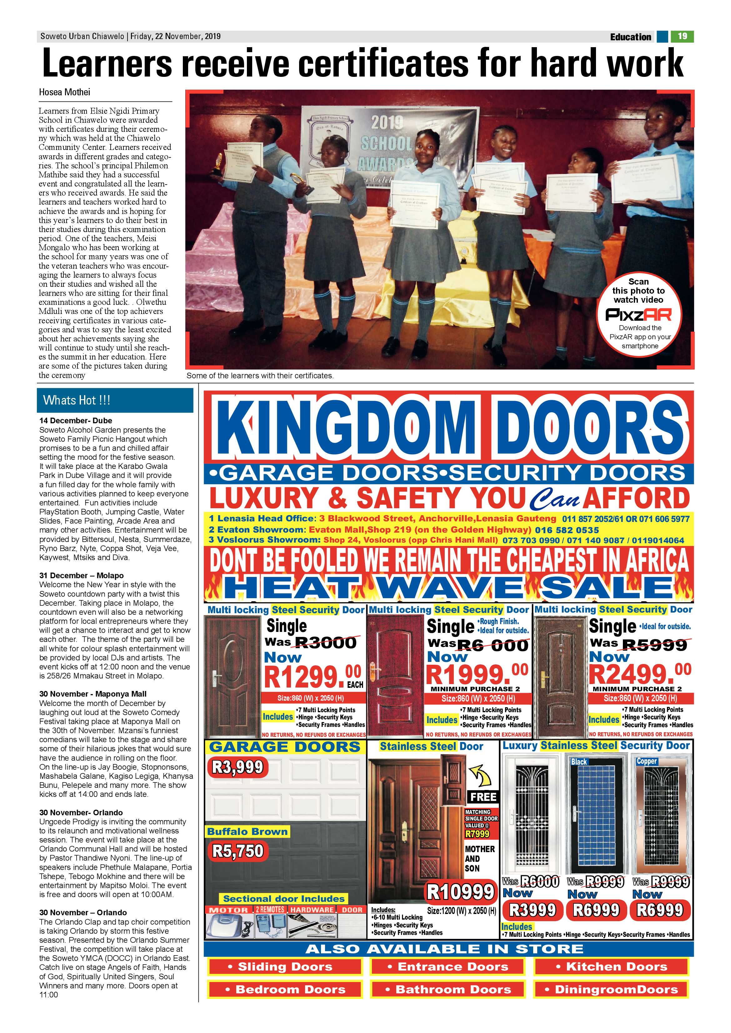 Chiawelo News – November 22, 2019 page 19