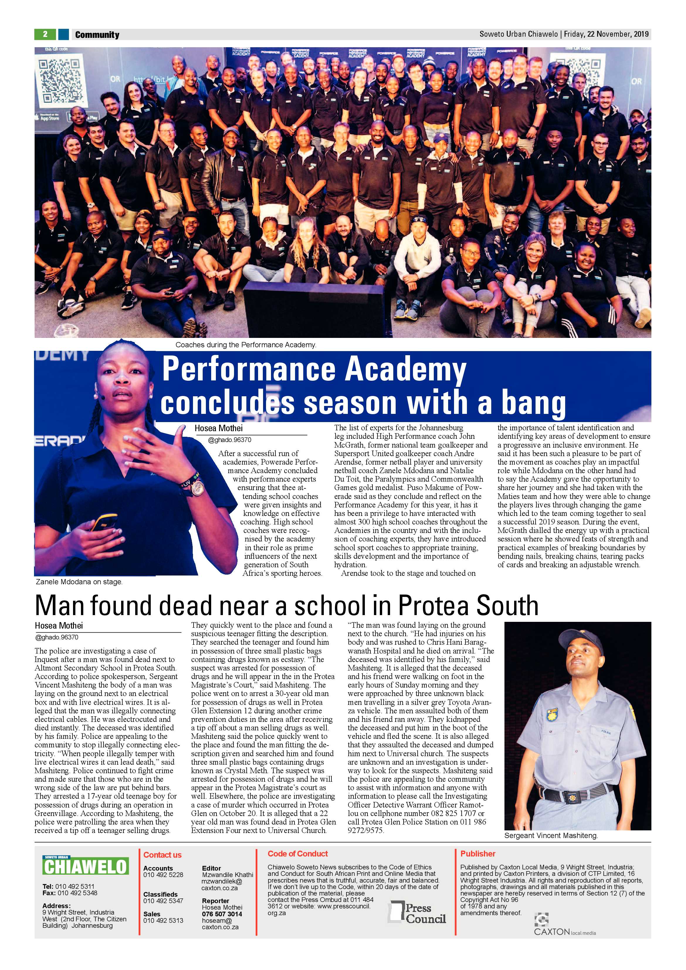 Chiawelo News – November 22, 2019 page 2