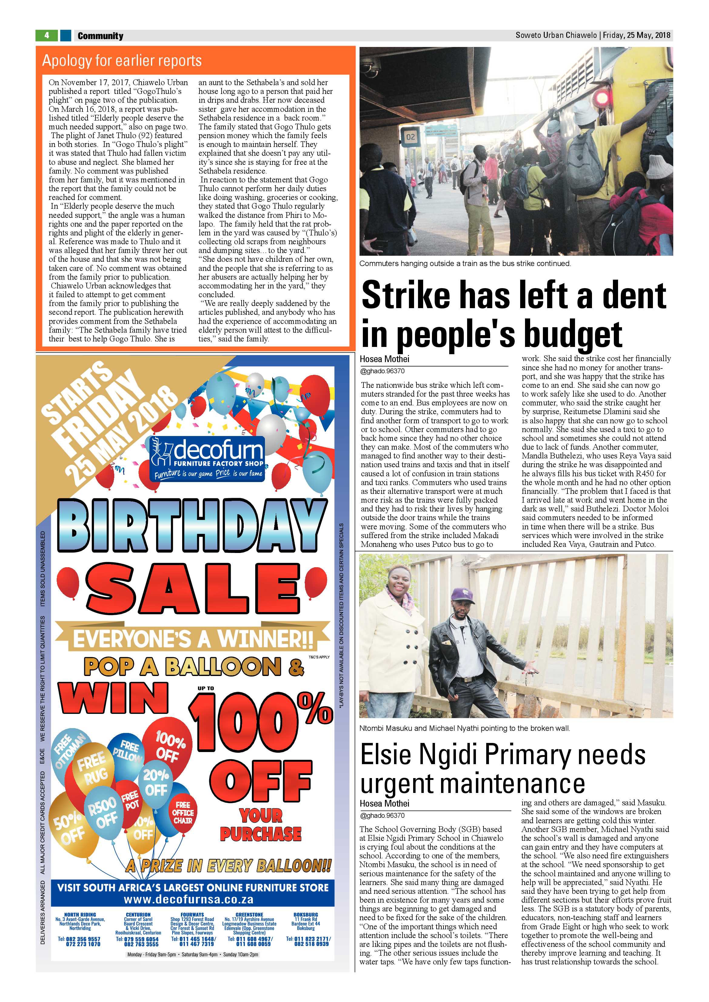 Chiawelo – May 25, 2018 issue page 4