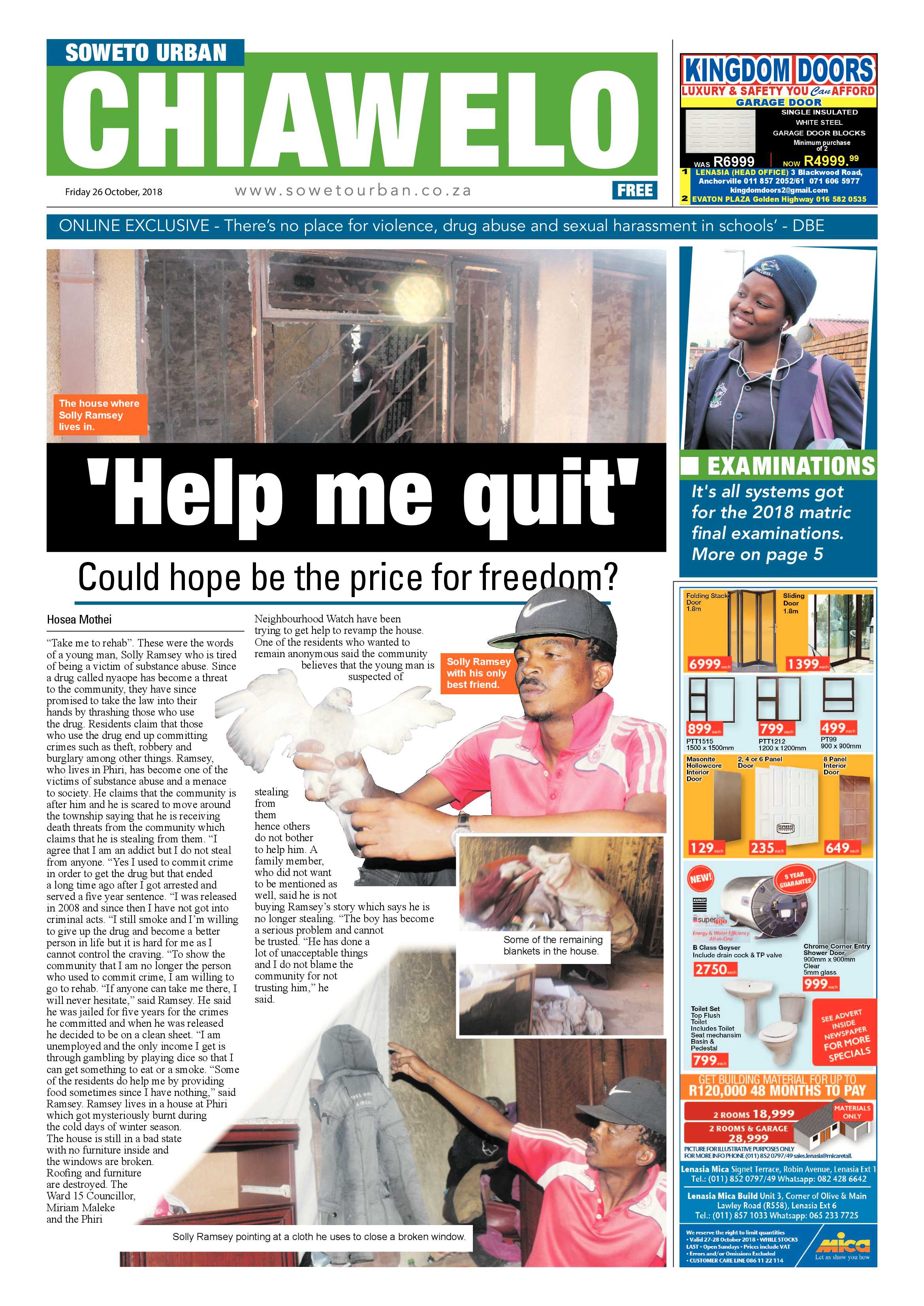 Chiawelo – October 26, 2018 issue page 1