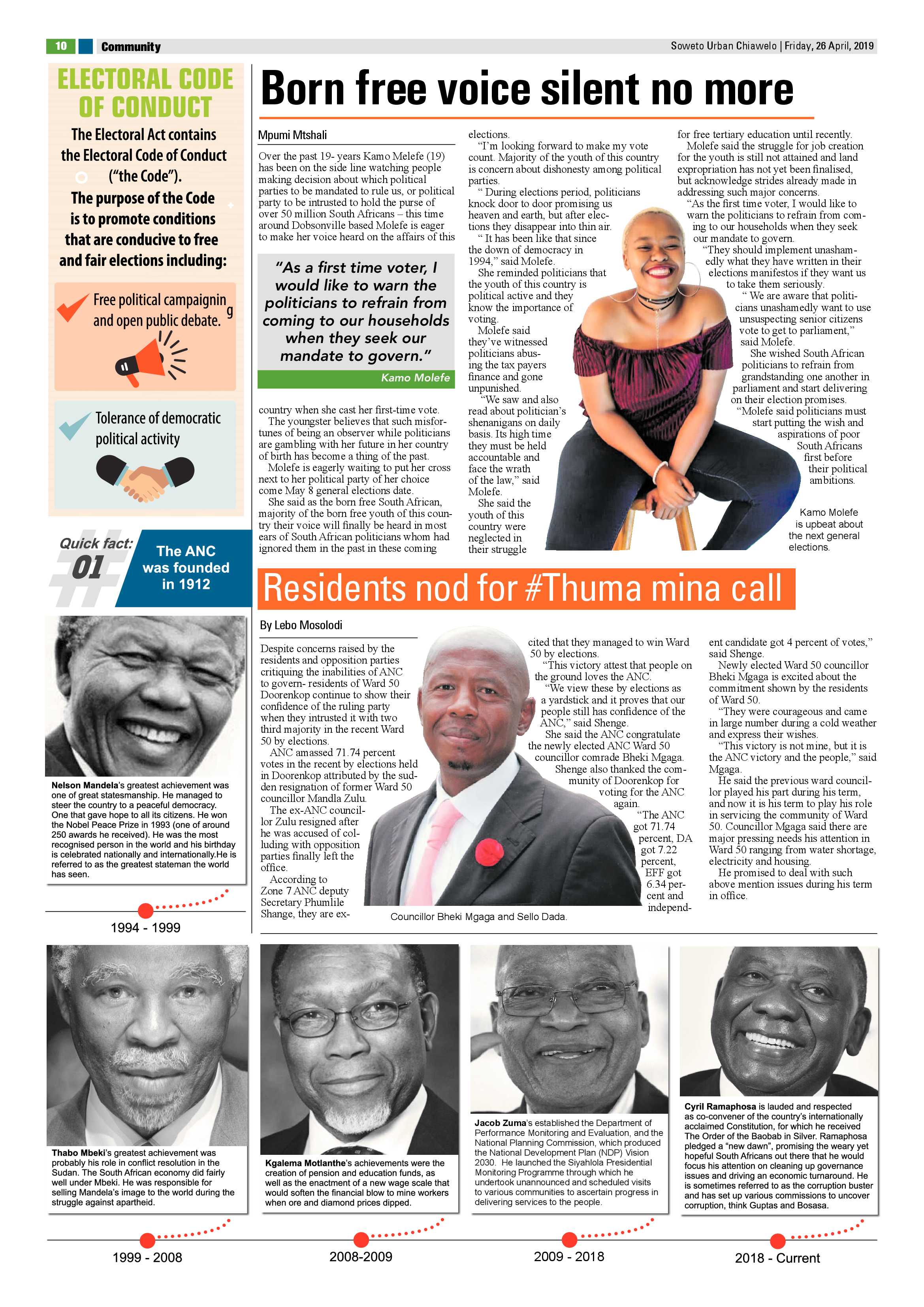 Chiawelo News – April 26, 2019 page 10