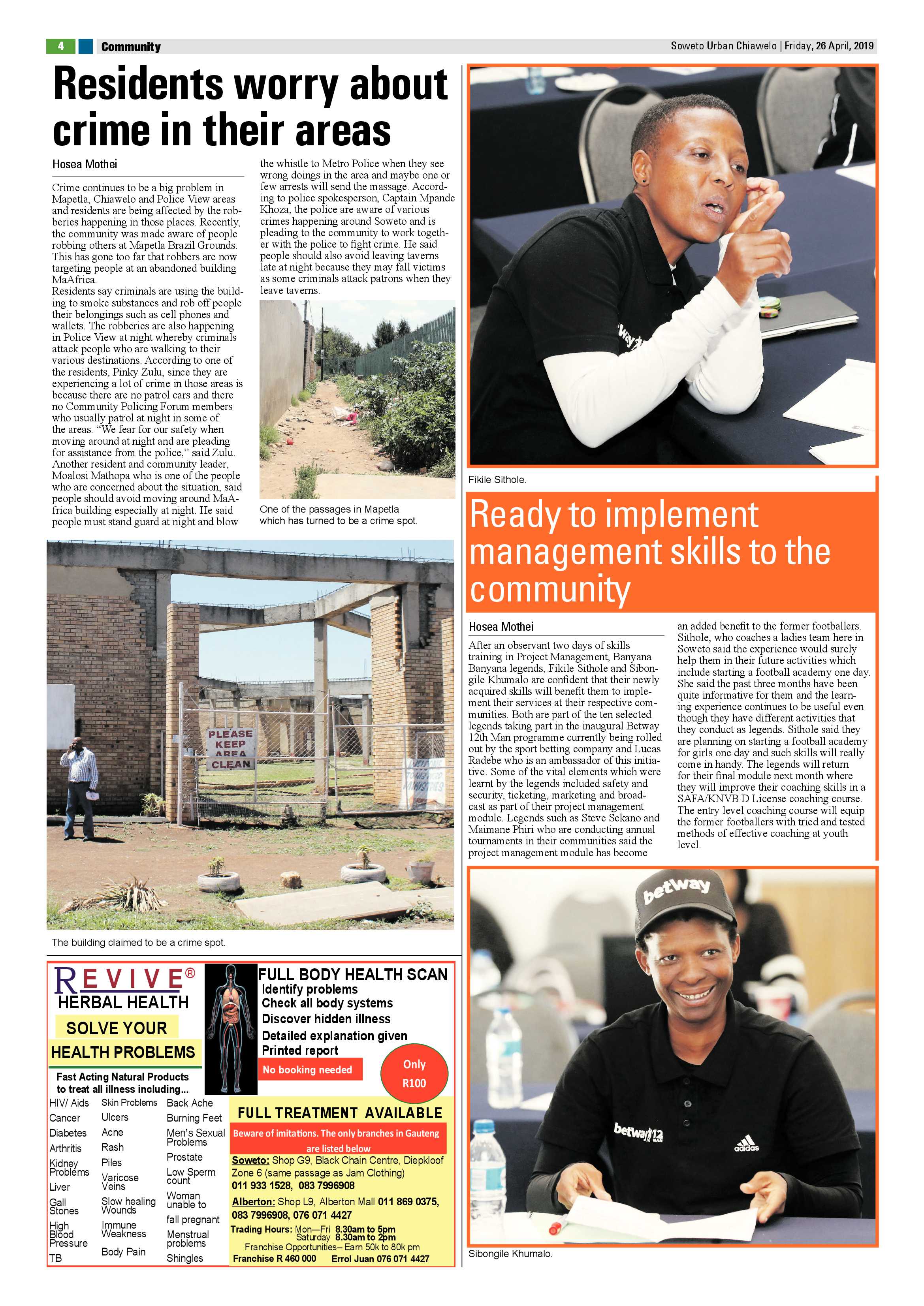 Chiawelo News – April 26, 2019 page 4