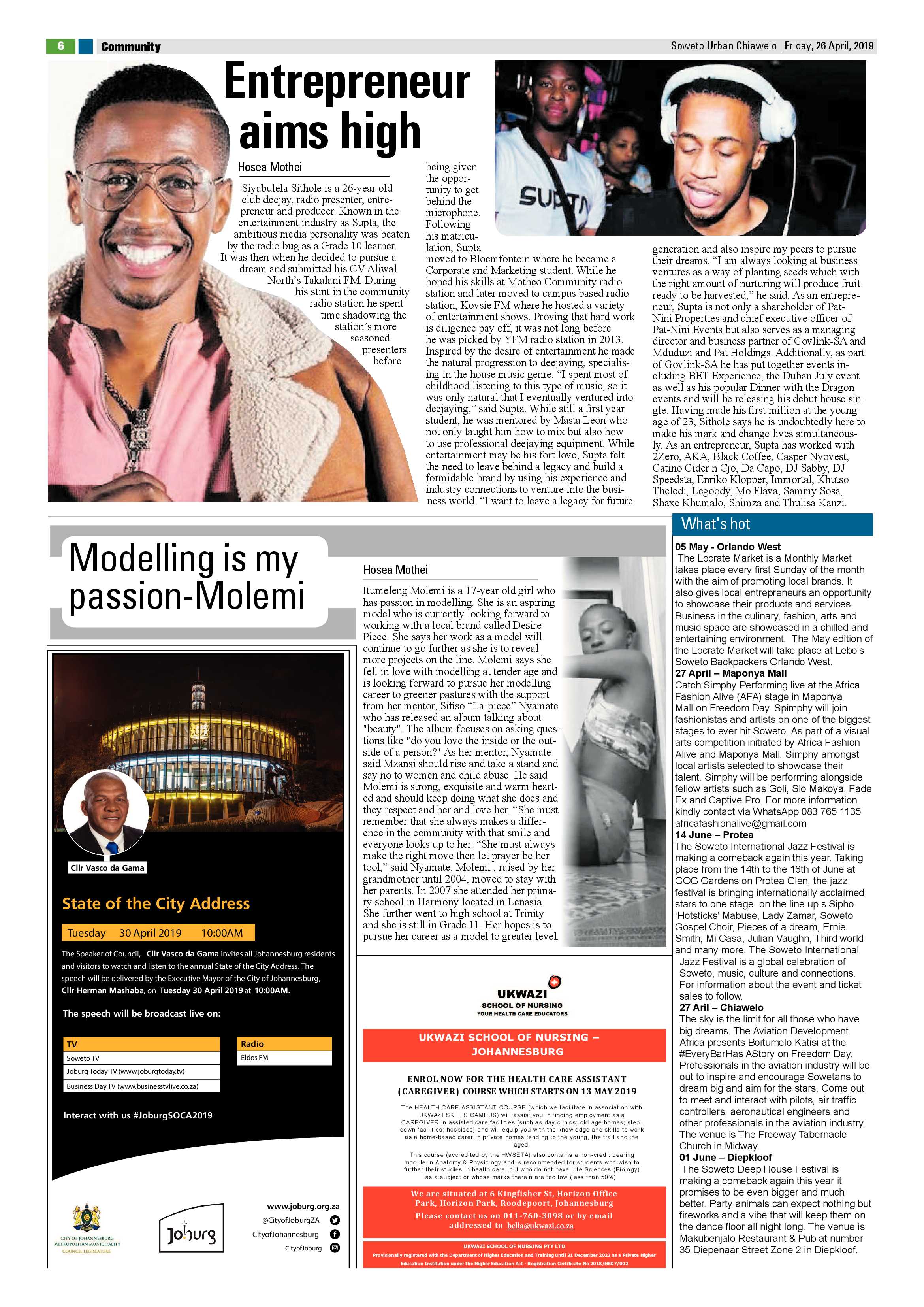 Chiawelo News – April 26, 2019 page 6