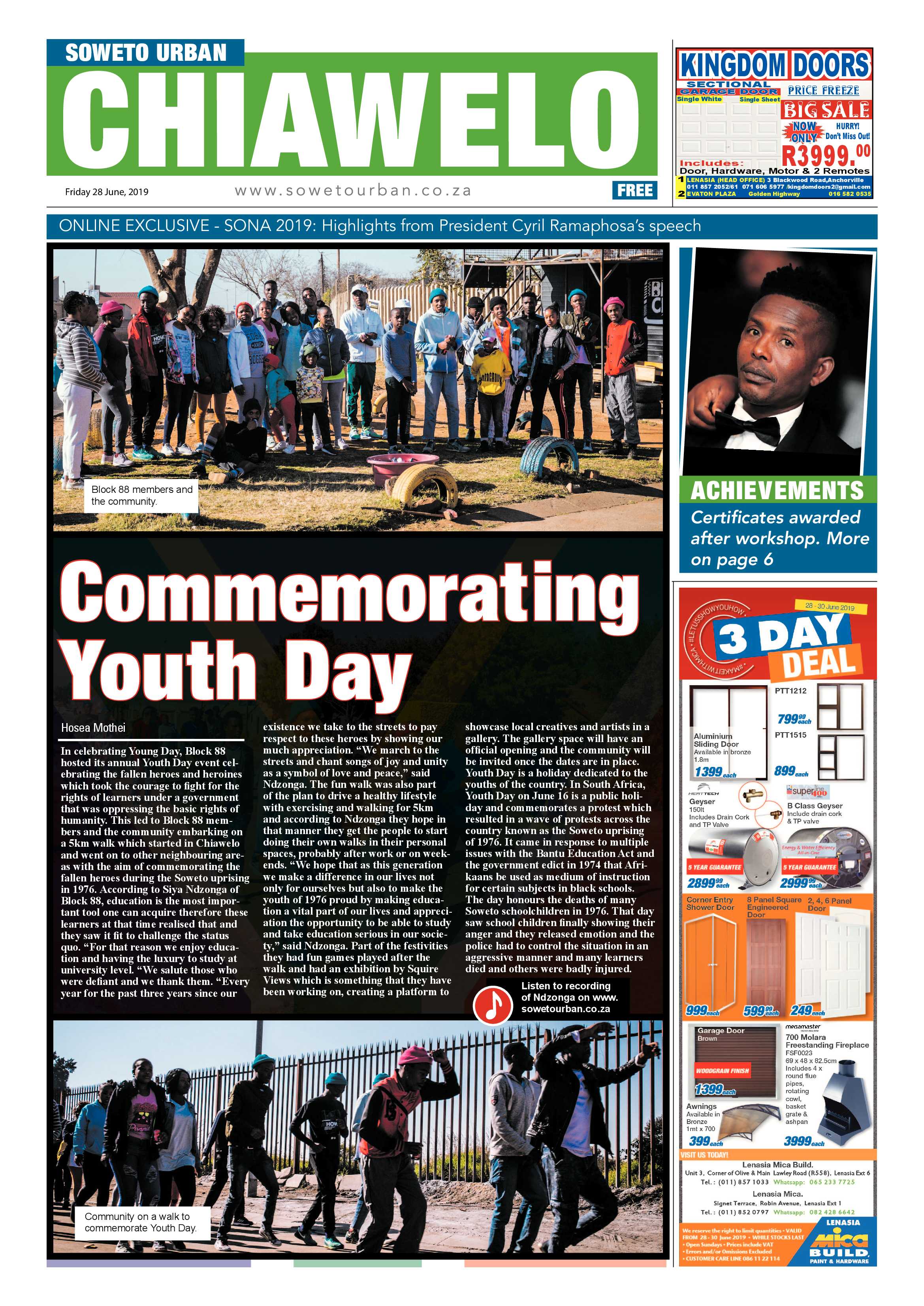 Chiawelo News – June 28, 2019 page 1