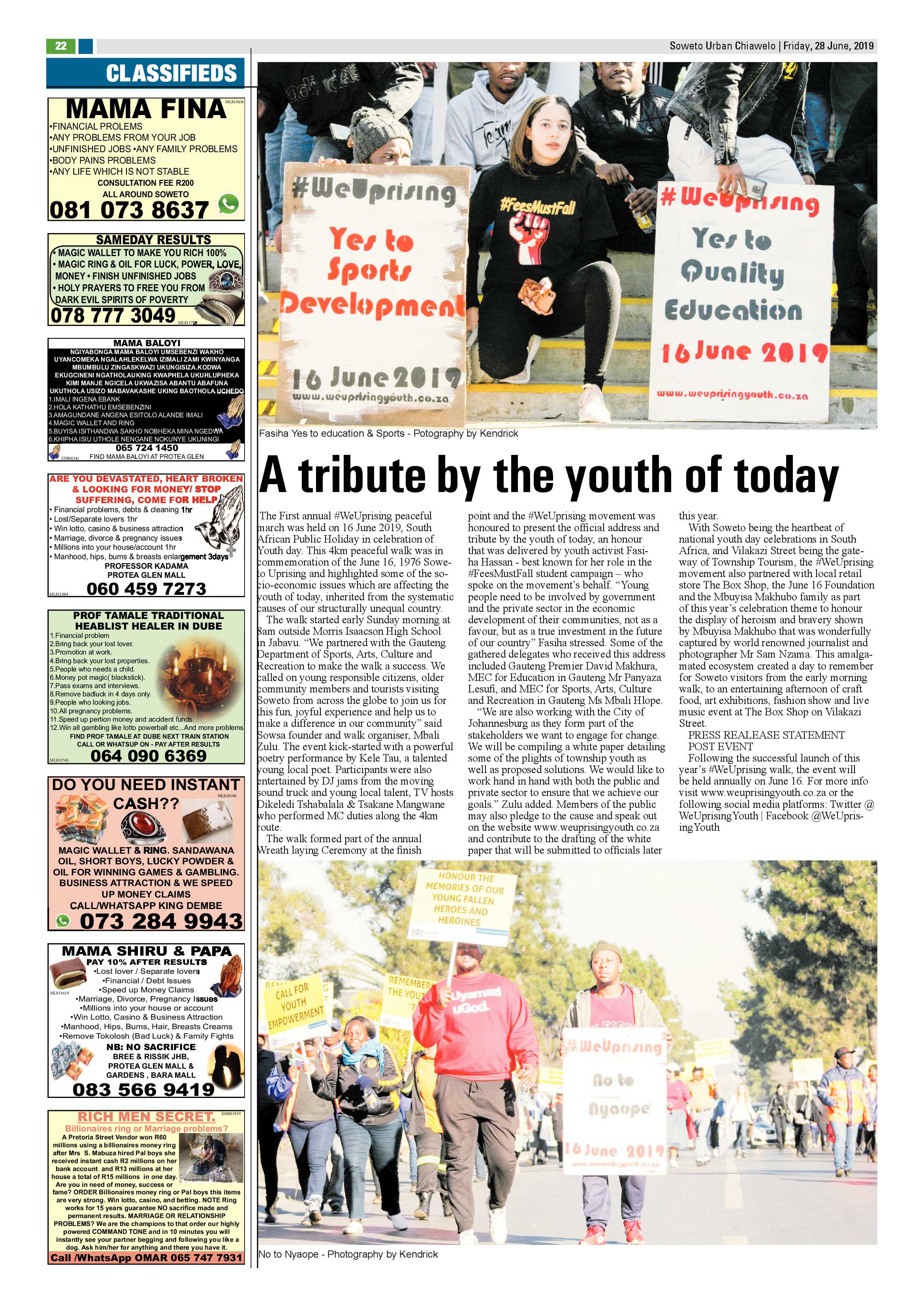 Chiawelo News – June 28, 2019 page 22