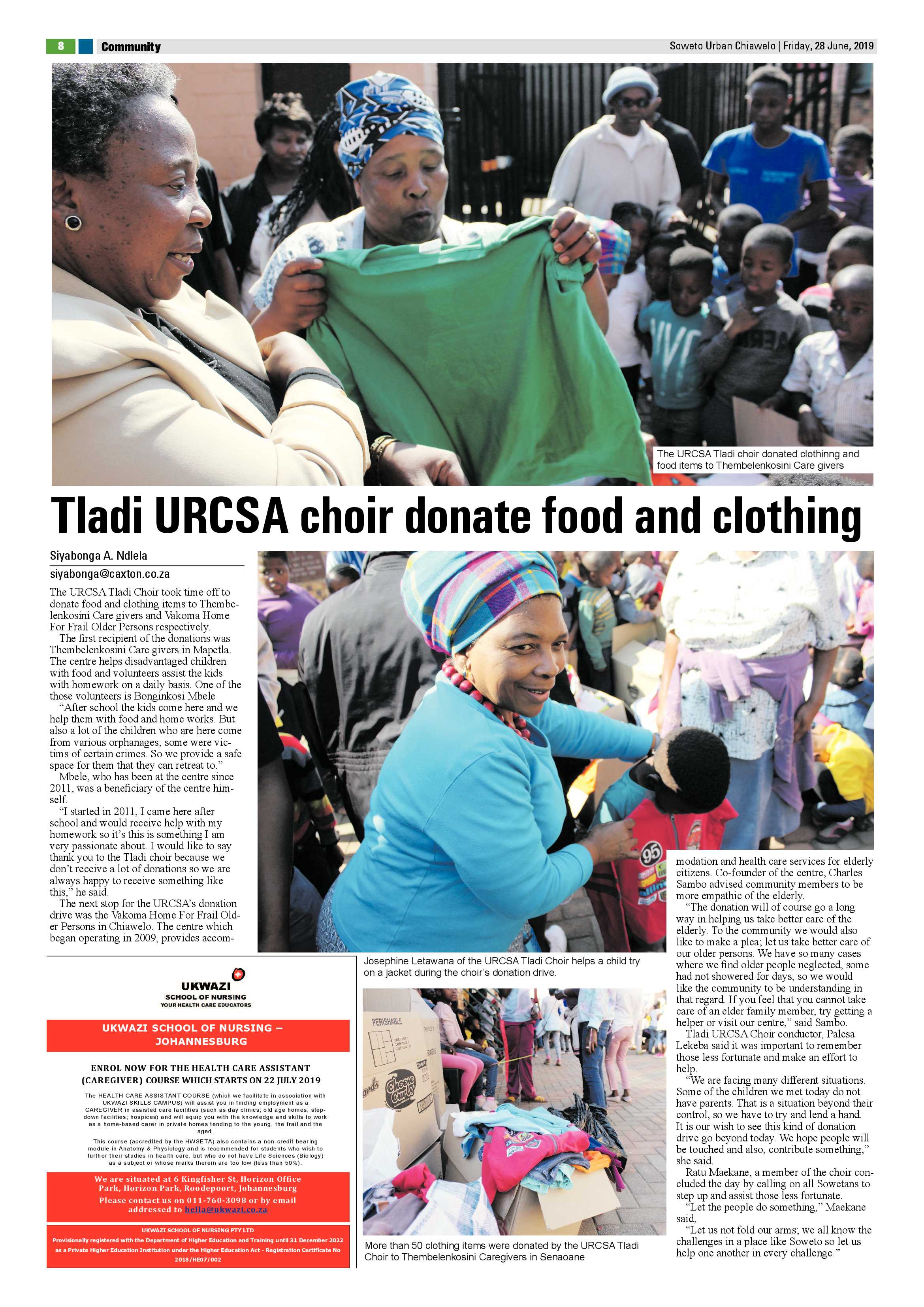 Chiawelo News – June 28, 2019 page 8