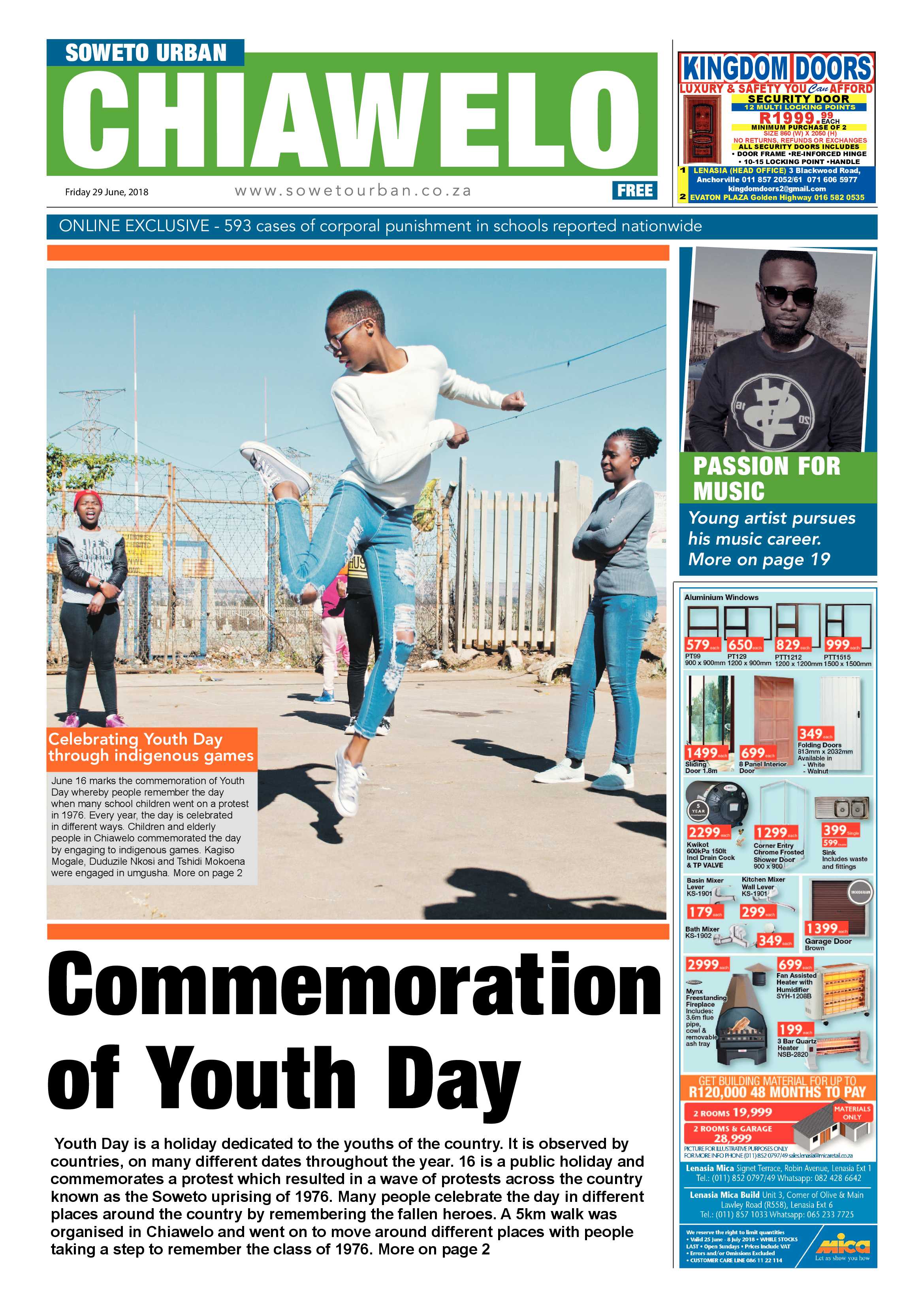 Chiawelo – June 29, 2018 issue page 1