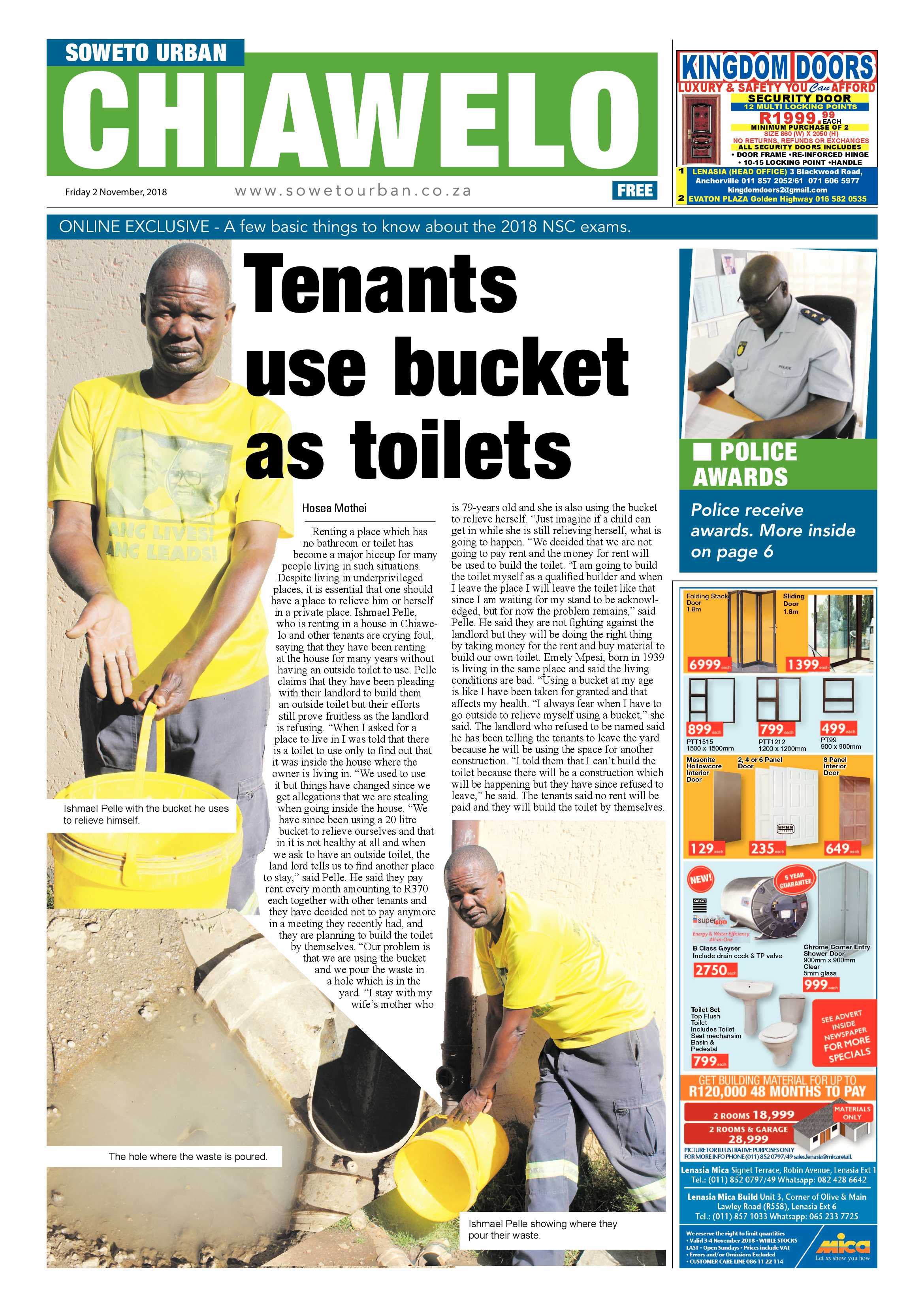 Chiawelo – November 2, 2018 issue page 1