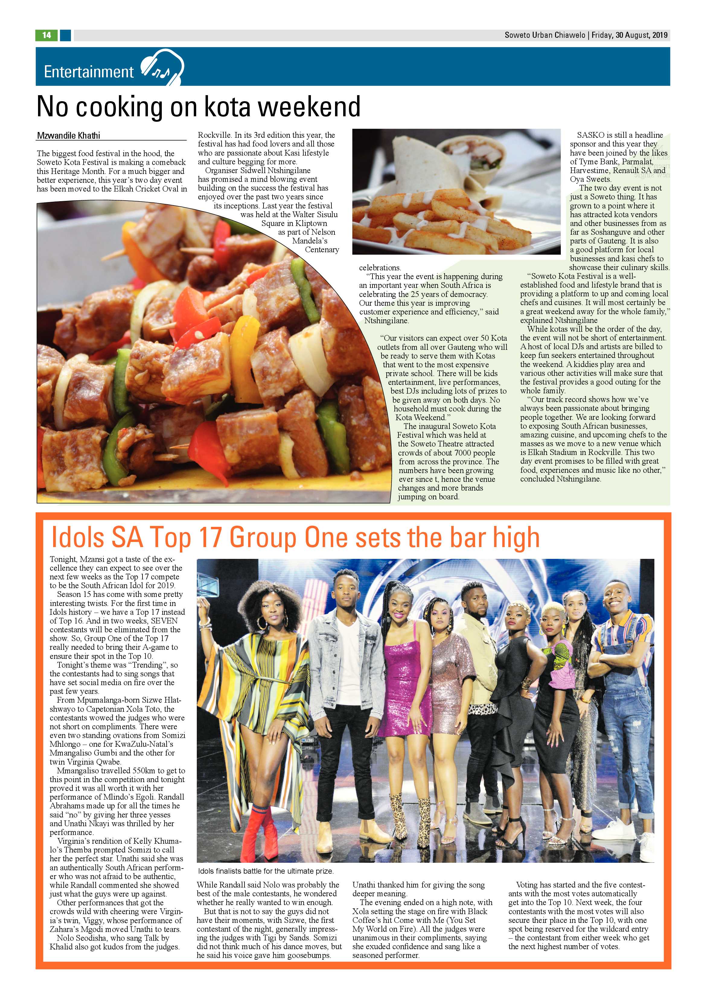 Chiawelo News – August 30, 2019 page 14