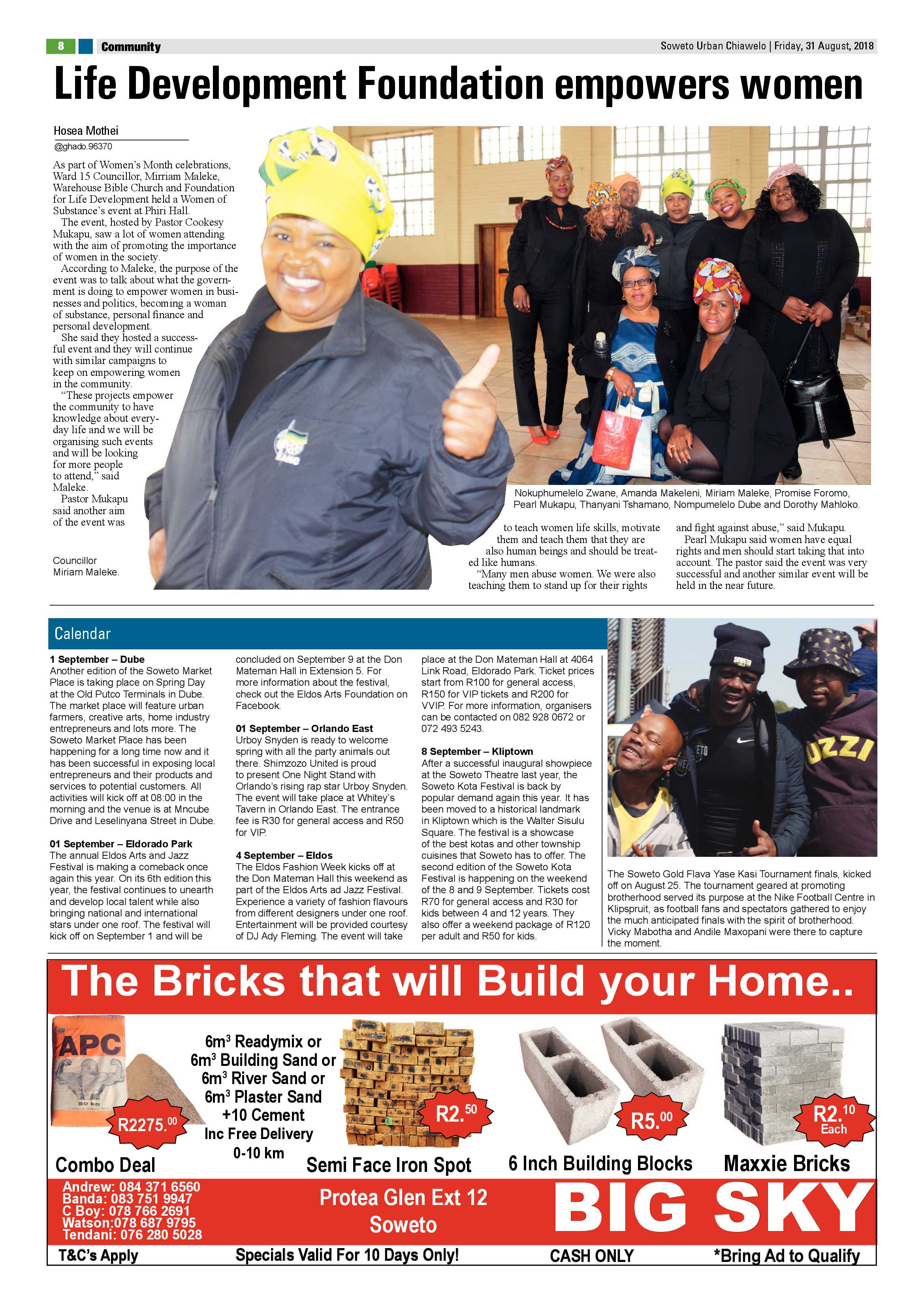 Chiawelo – August 31, 2018 issue page 8