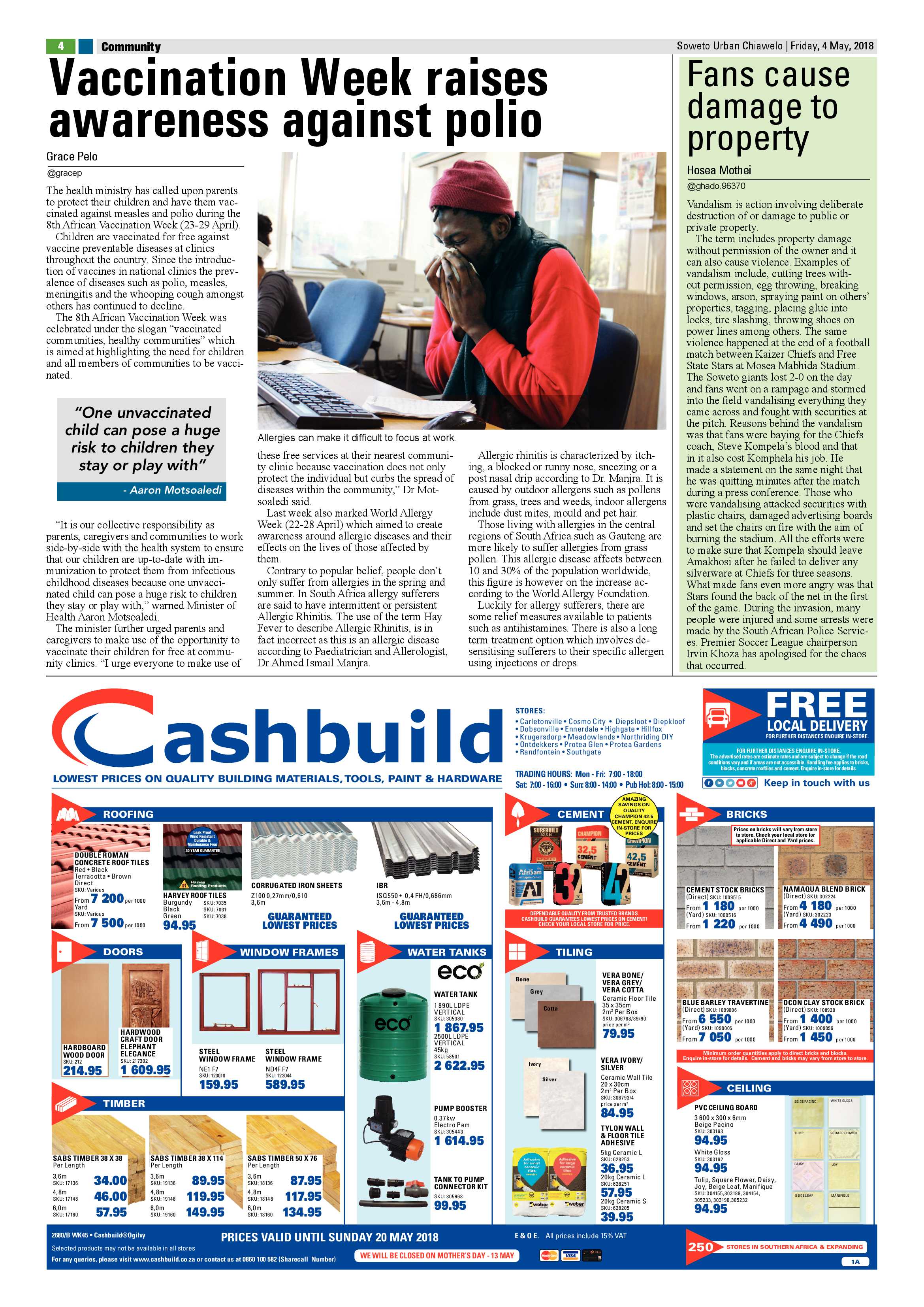 Chiawelo – May 4, 2018 issue page 4