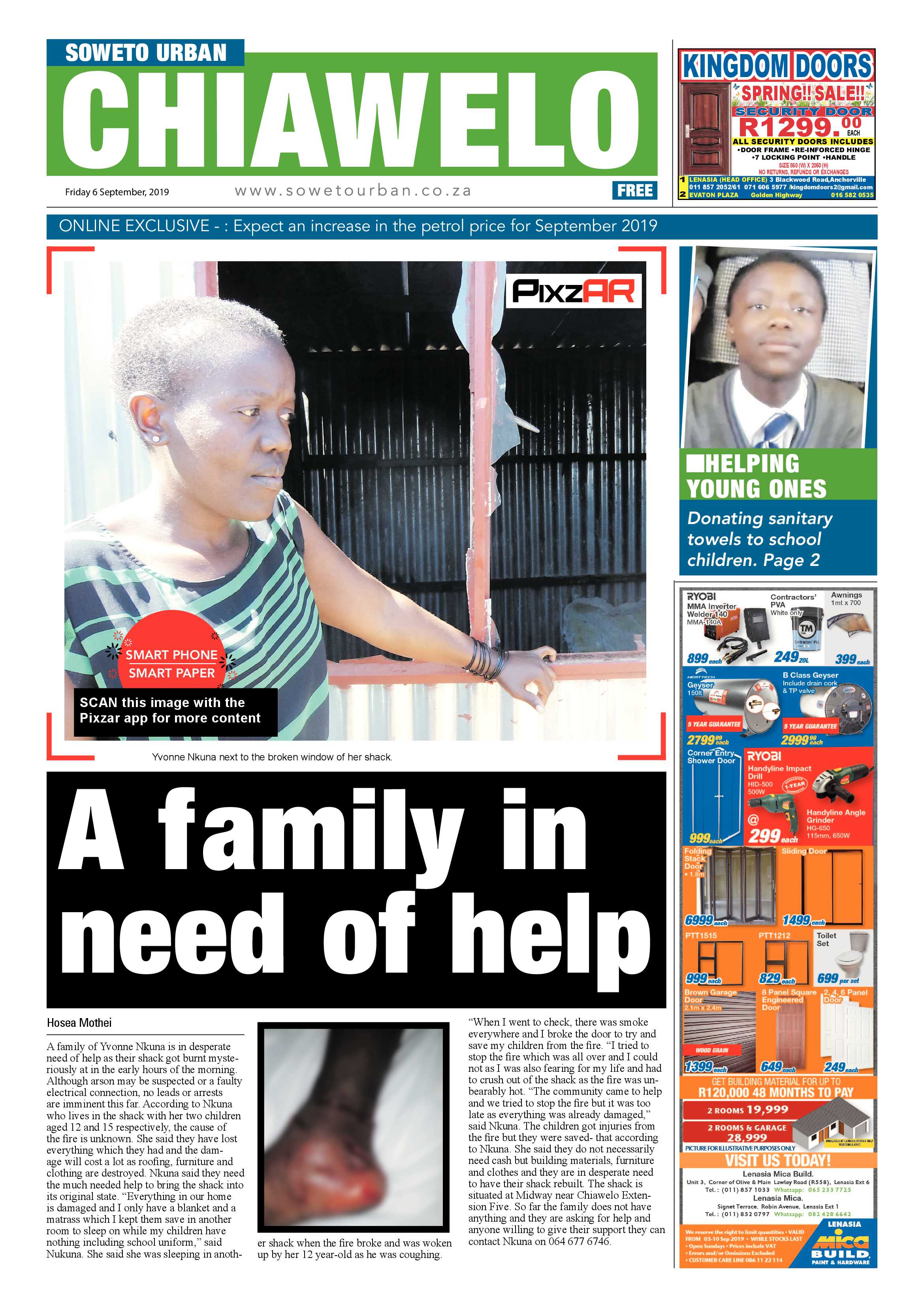 Chiawelo News – September 06, 2019 page 1