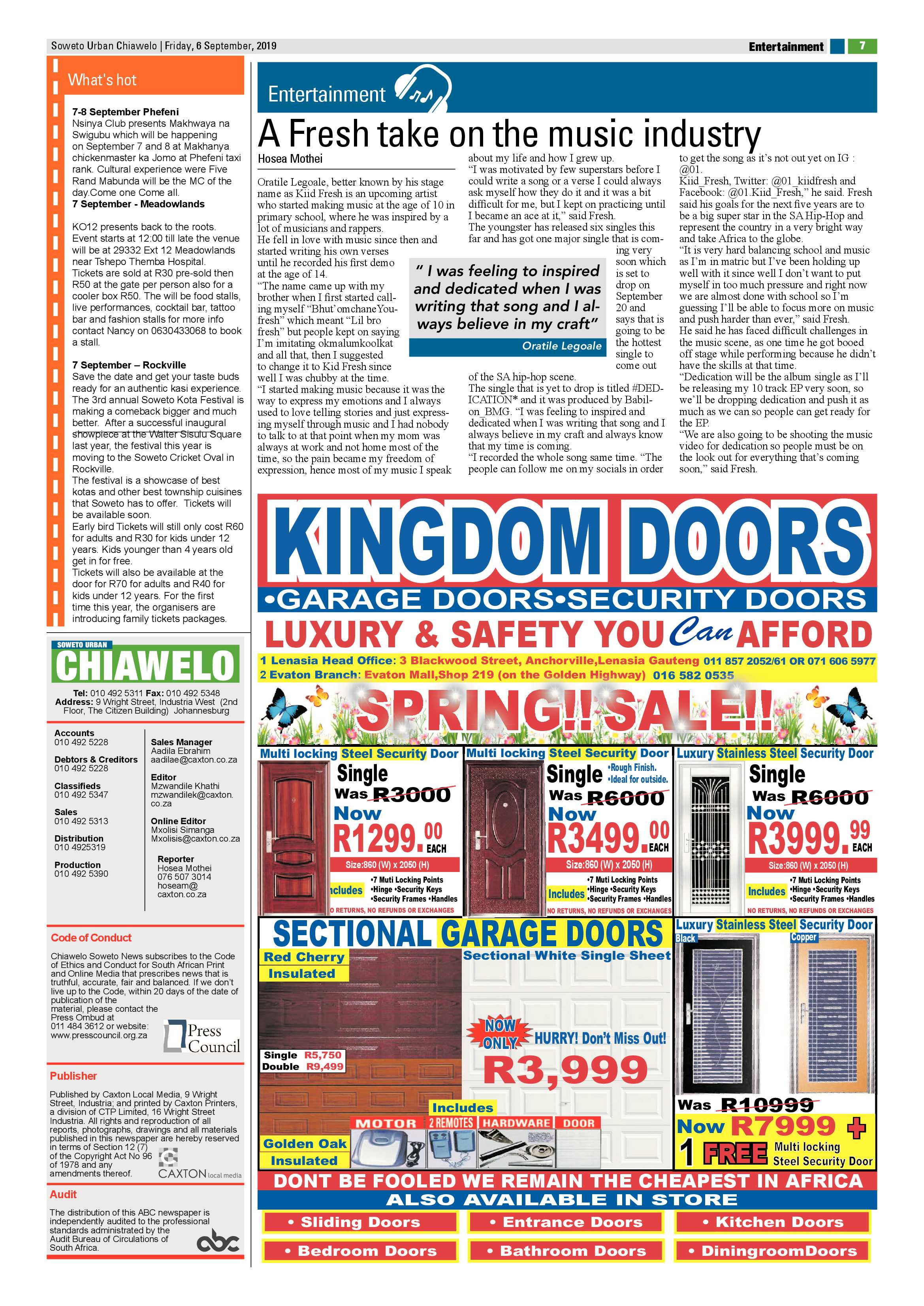 Chiawelo News – September 06, 2019 page 7