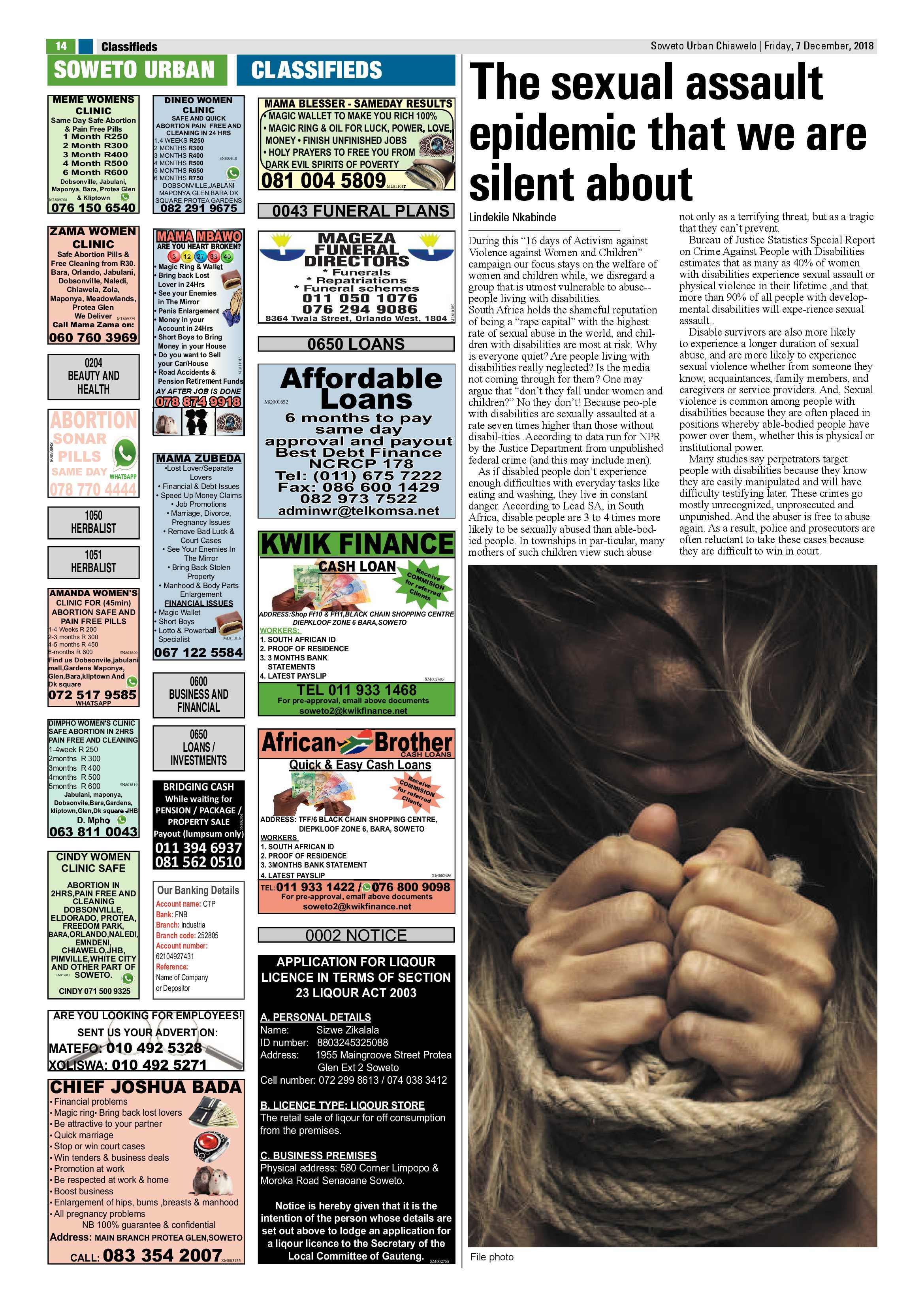 Chiawelo – December 7, 2018 issue page 14