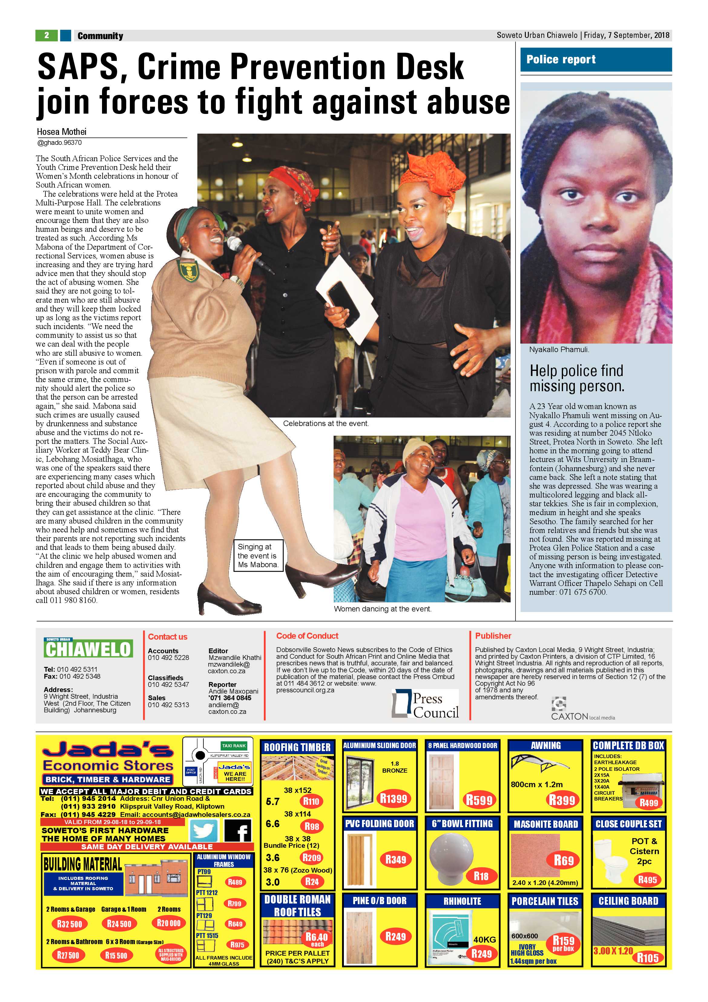 Chiawelo – September 7, 2018 issue page 2