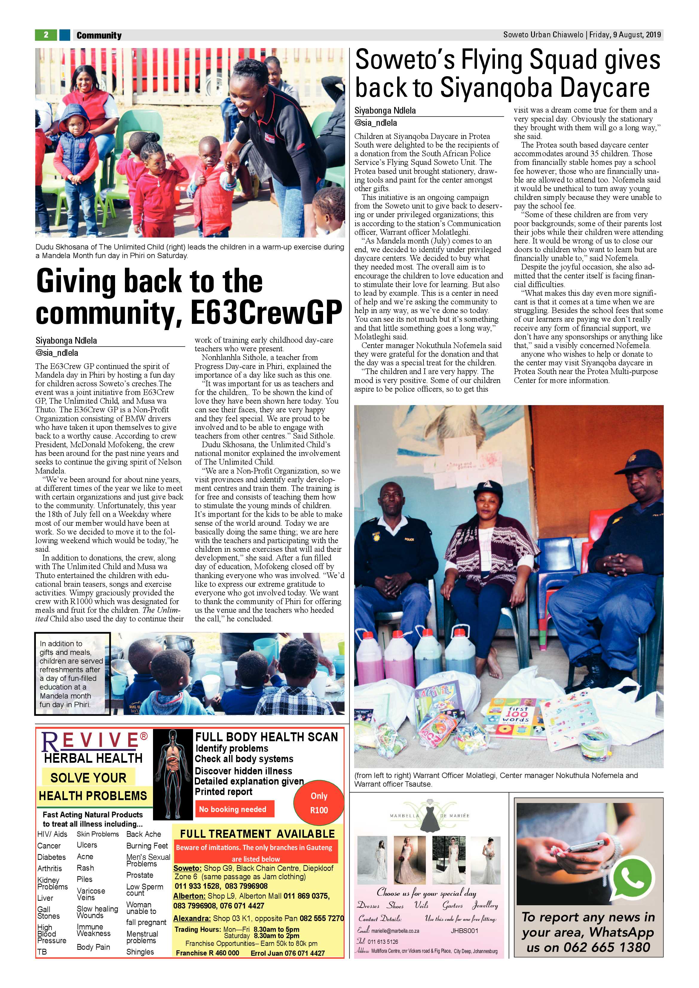Chiawelo News – August 9, 2019 page 2