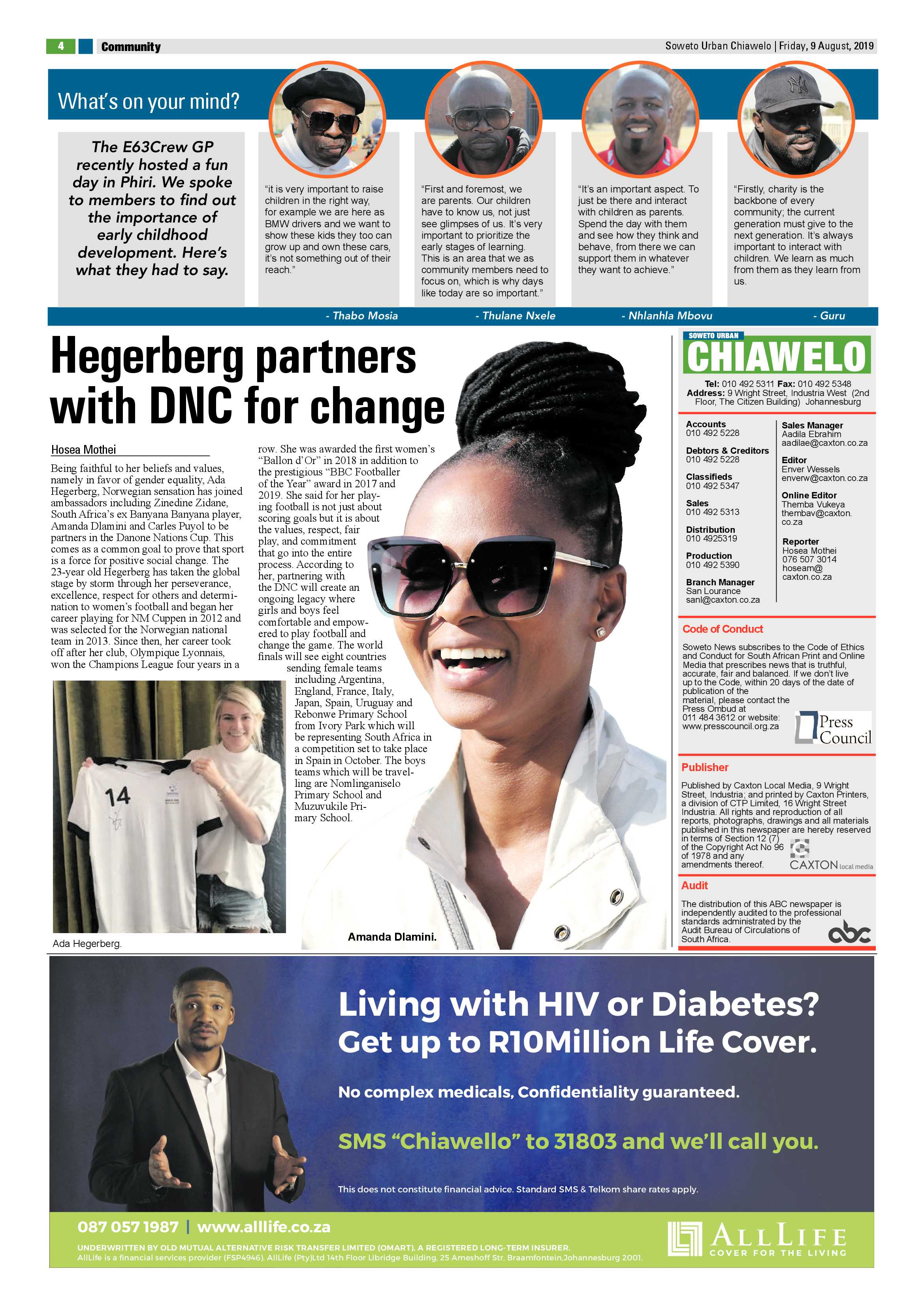 Chiawelo News – August 9, 2019 page 4