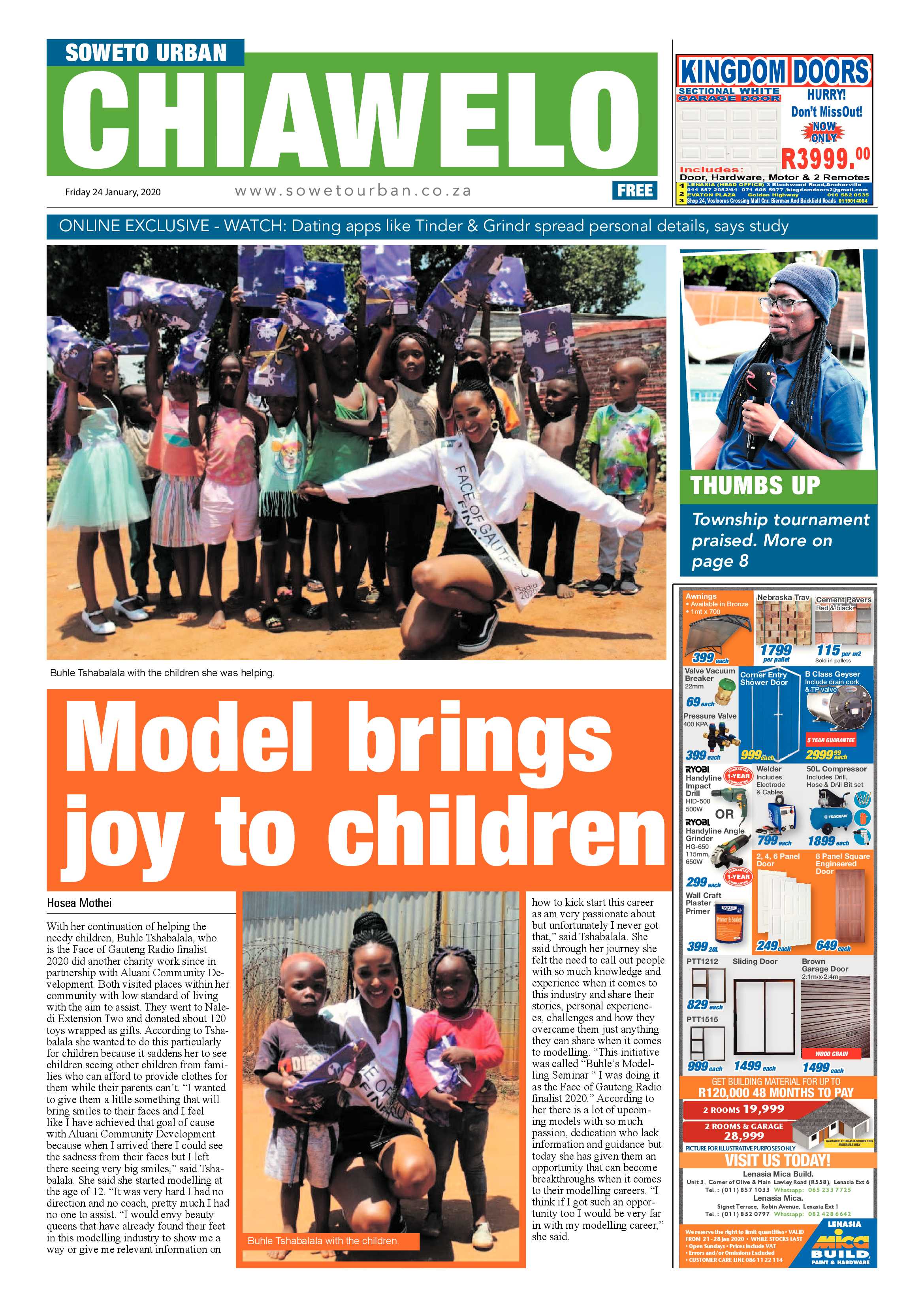 Chiawelo News – January 24, 2020 page 1