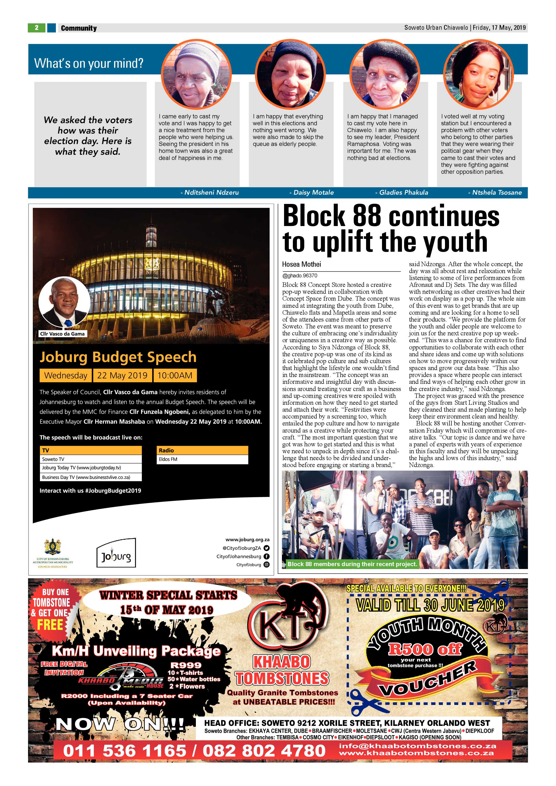 Chiawelo News – May 17, 2019 page 2