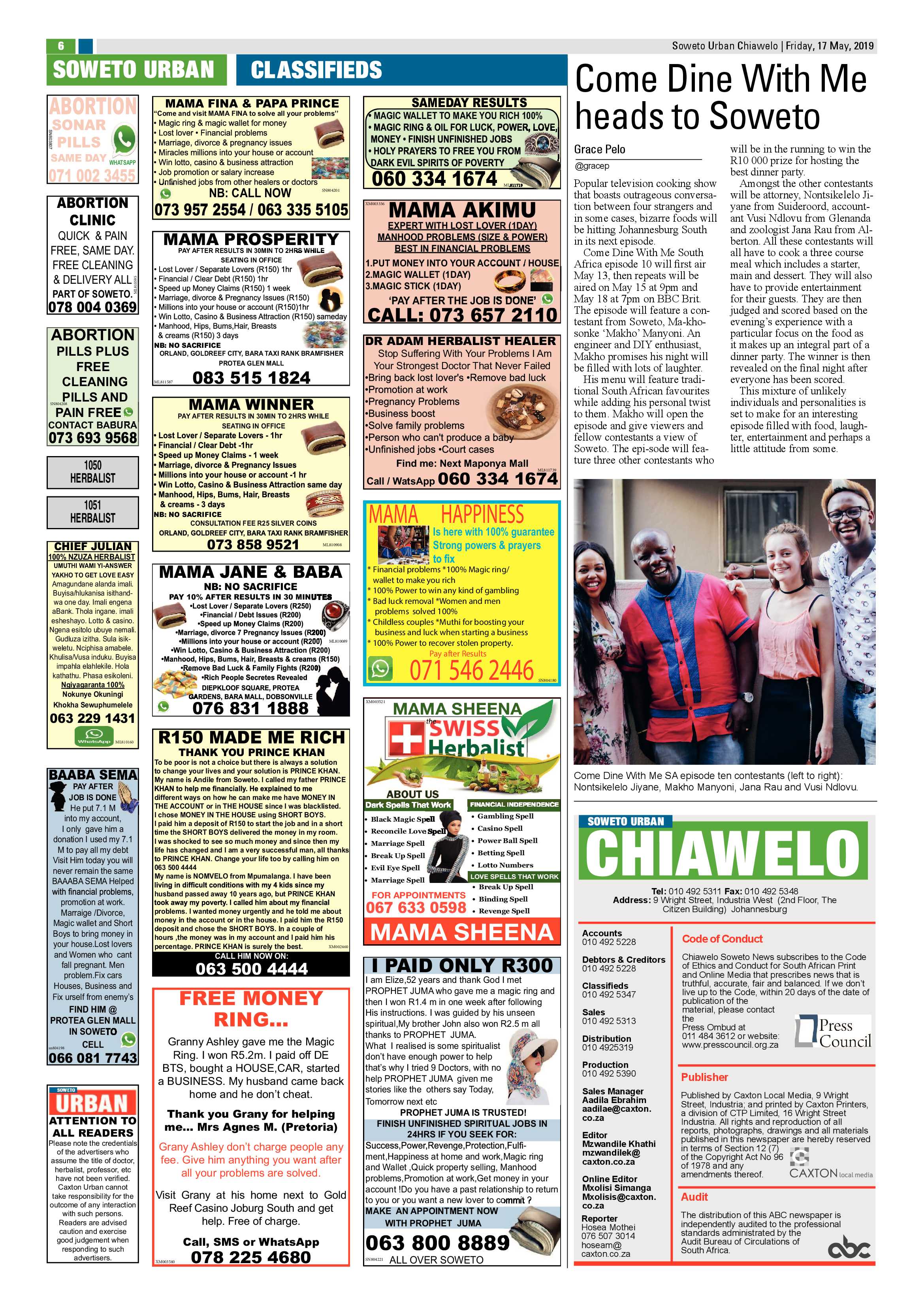 Chiawelo News – May 17, 2019 page 6