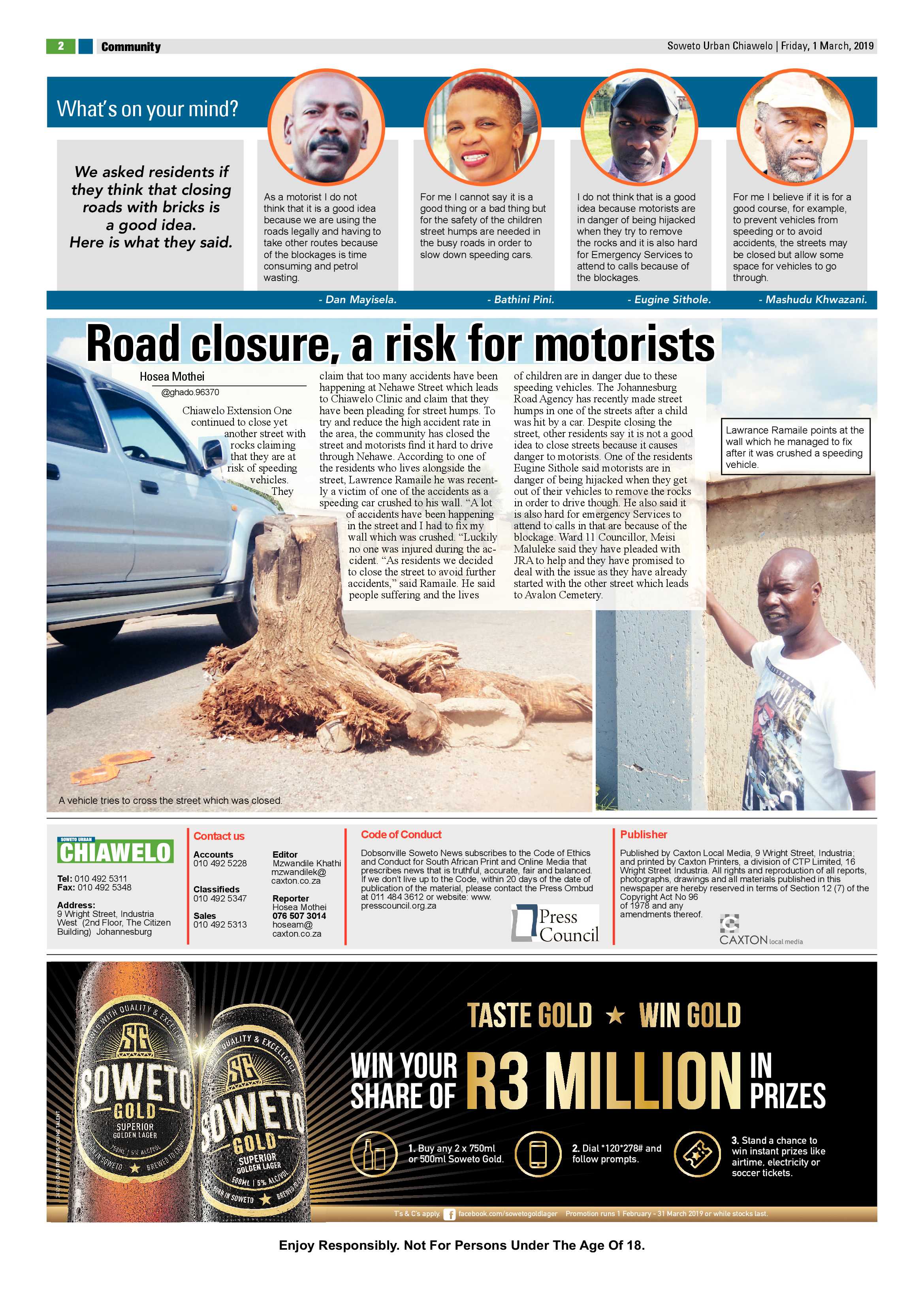 Chiawelo News – March 1, 2019 page 2