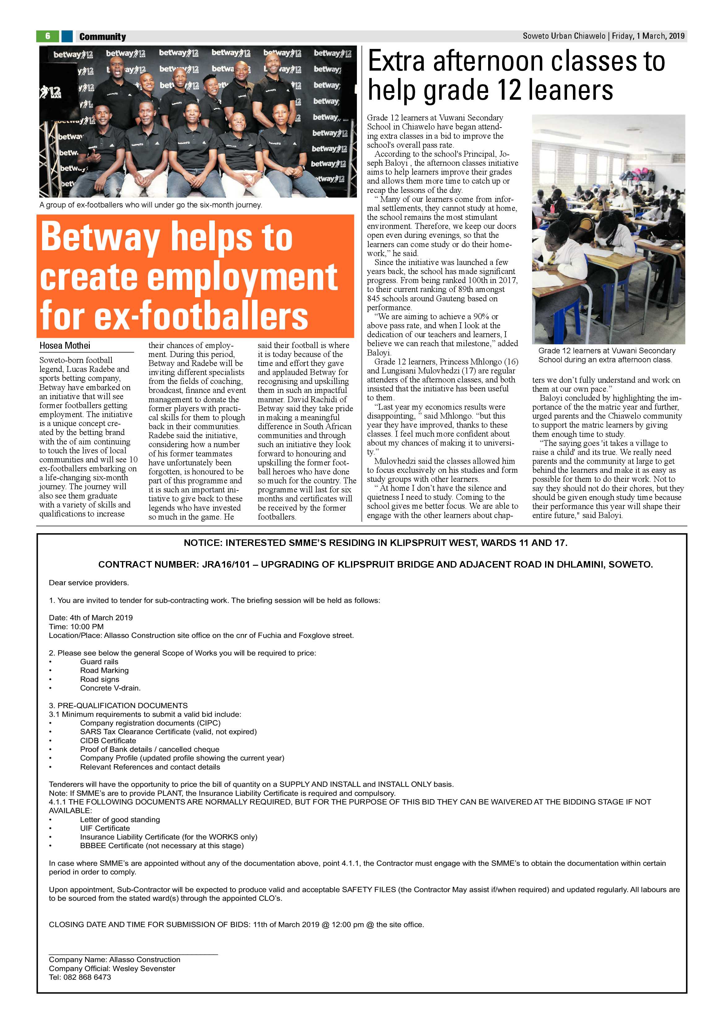 Chiawelo News – March 1, 2019 page 6