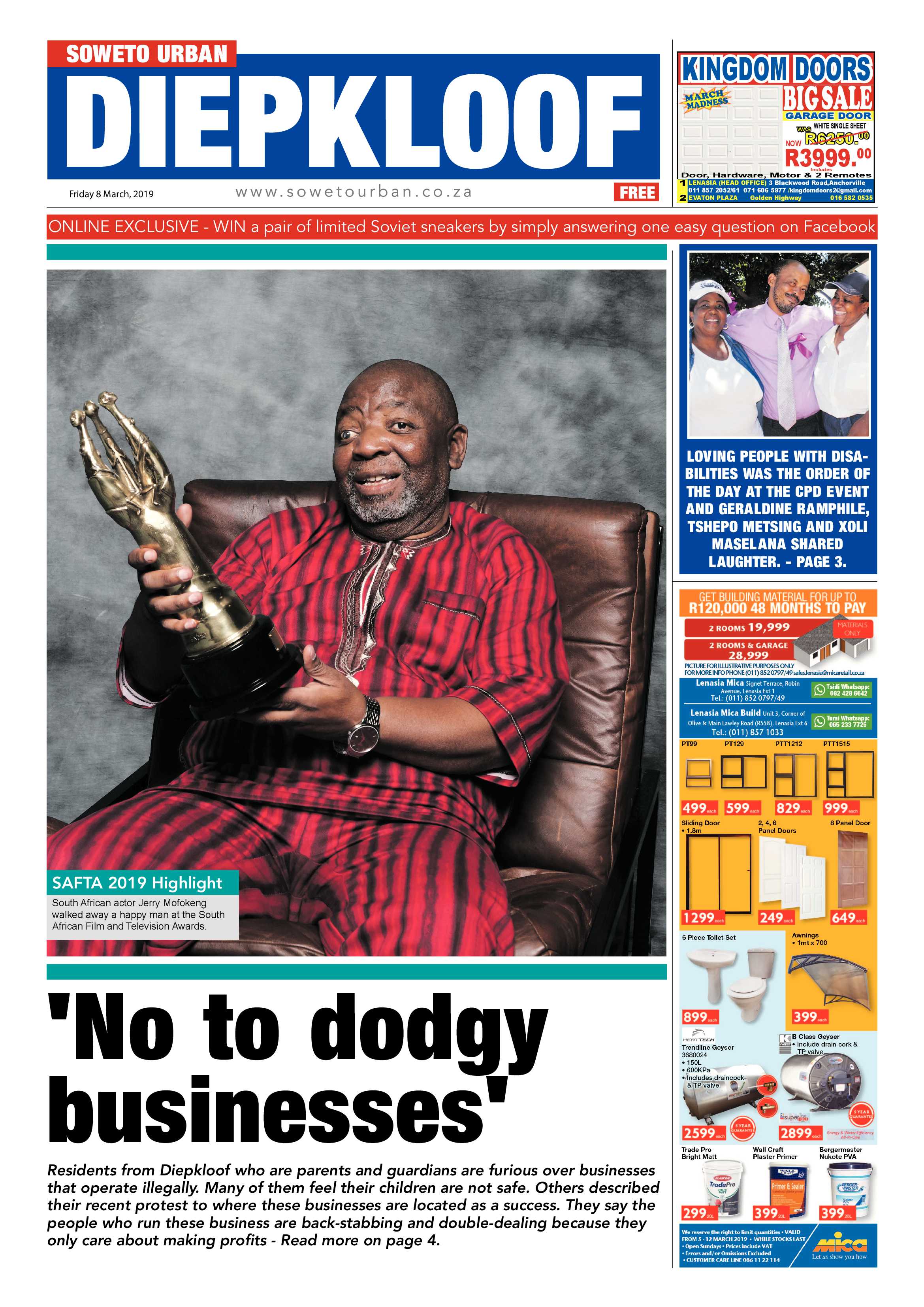 Diepkloof News – March 8 , 2019 page 1