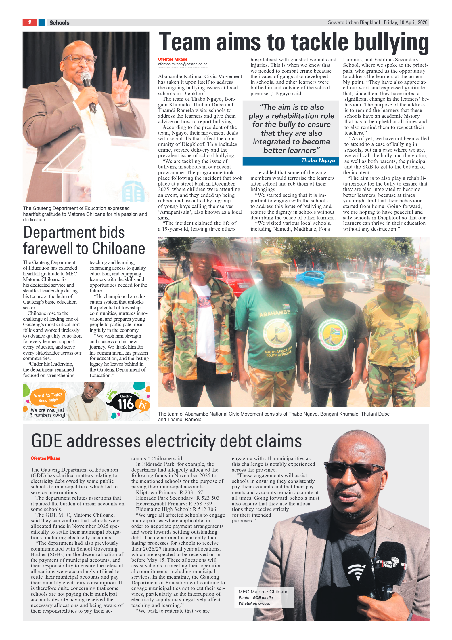 Diepkloof: 10 April 2026 page 2