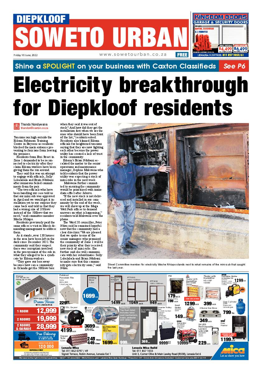 Diepkloof 10 June 2022 page 1