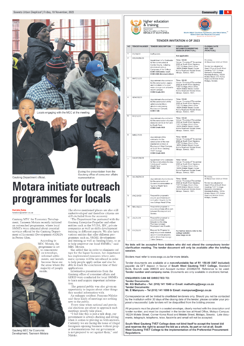Diepkloof: 10 November 2023 page 5