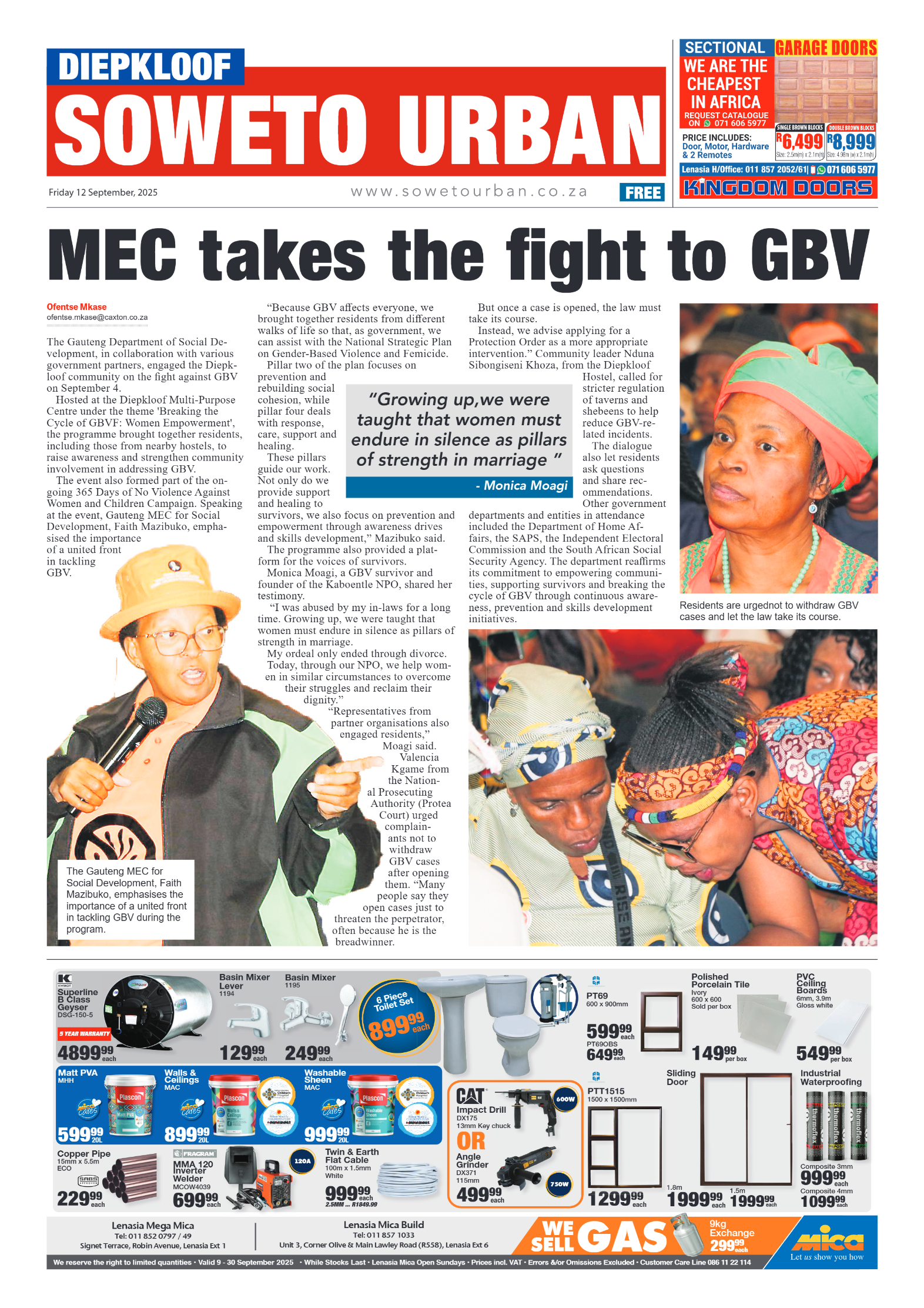 Diepkloof: 12 September 2025 page 1
