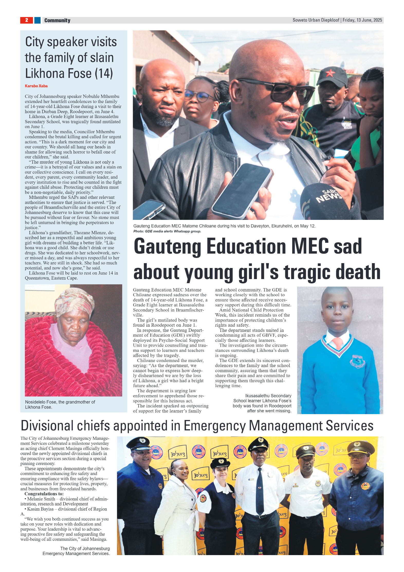 Diepkloof: 13 June 2025 page 2