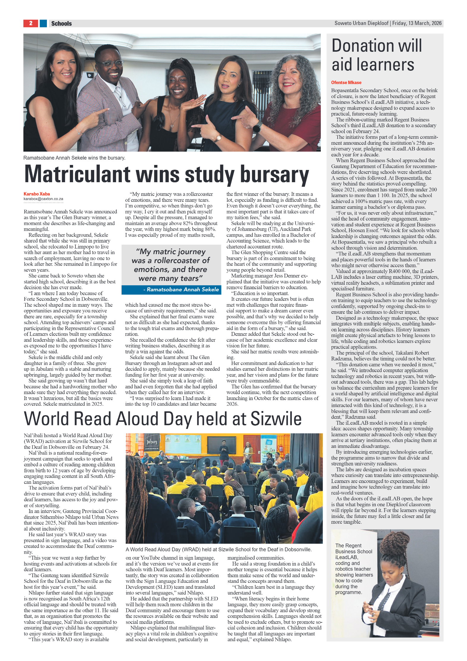 Diepkloof: 13 March 2026 page 2