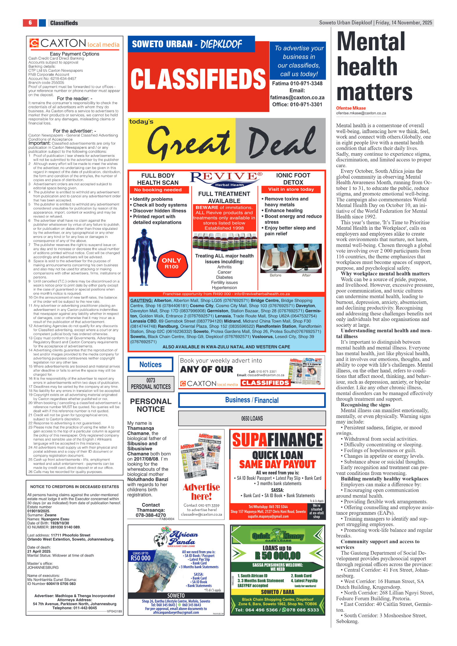 Diepkloof: 14 November 2025 page 6