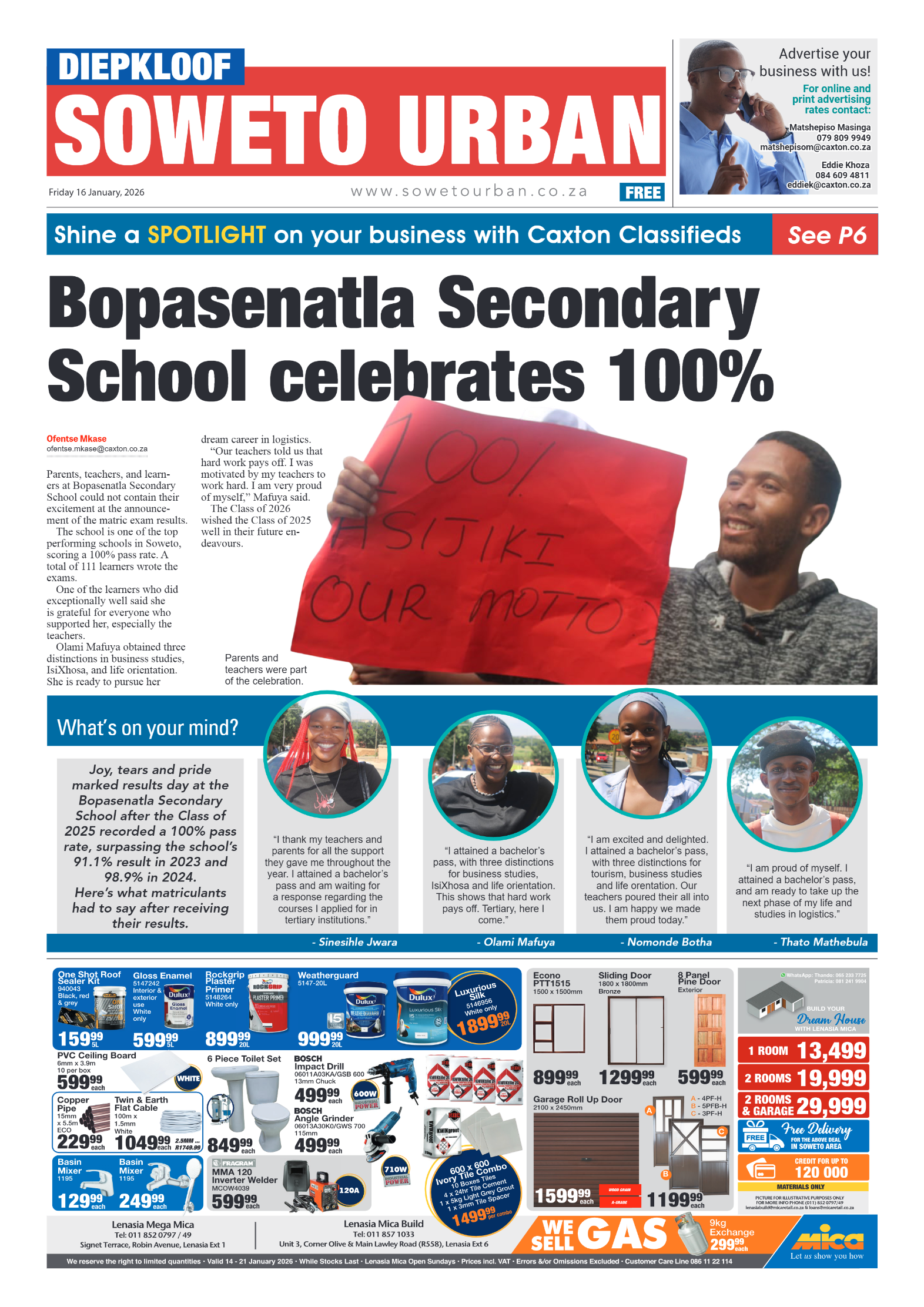 Diepkloof: 16 January 2026 page 1